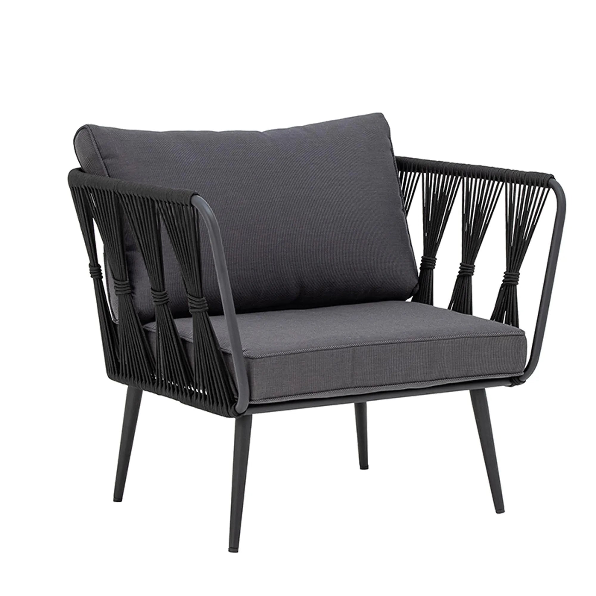 Moderner Pavone Loungesessel aus schwarzem Metall von Bloomingville.