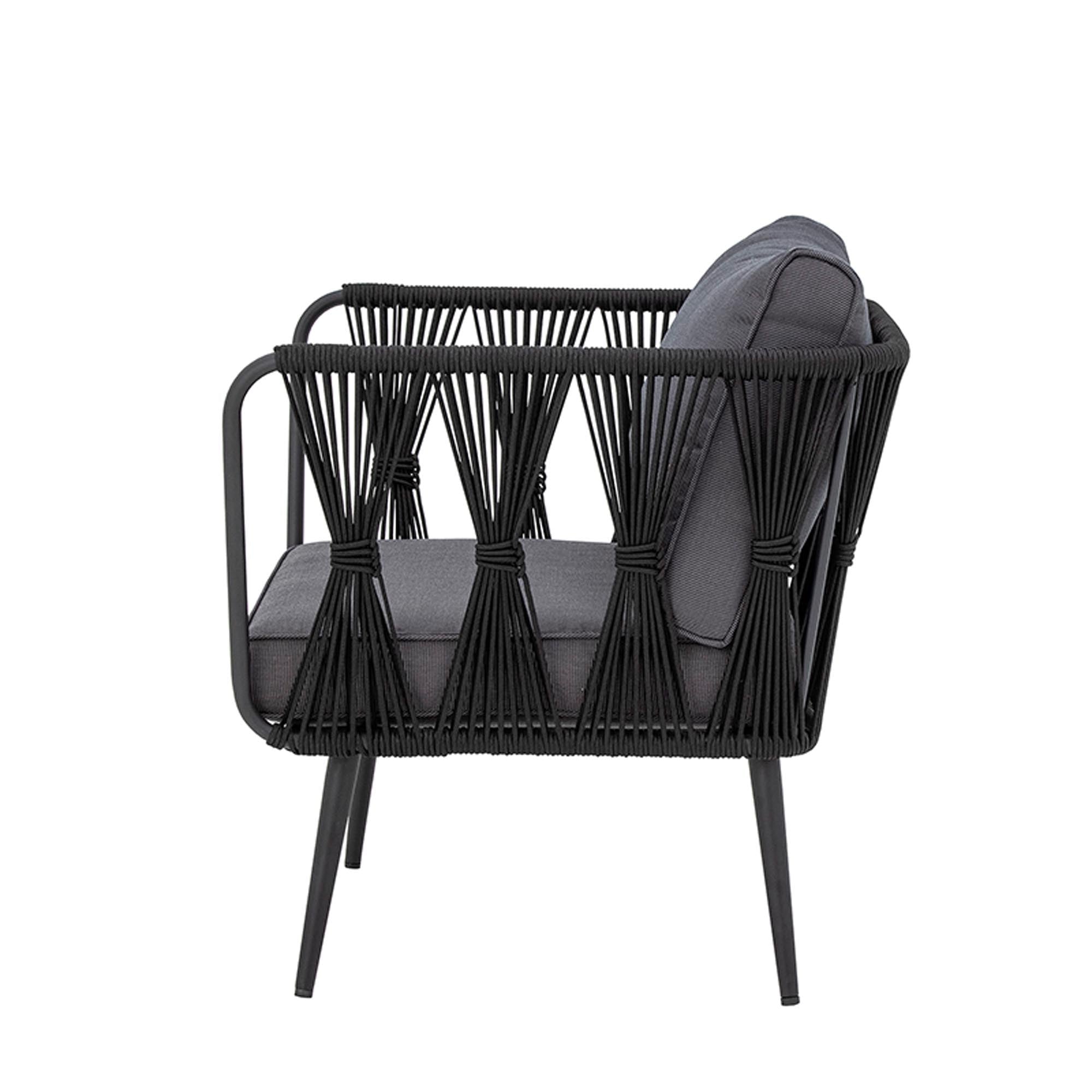 Eleganter Pavone Loungesessel in Schwarz von Bloomingville, Metall.