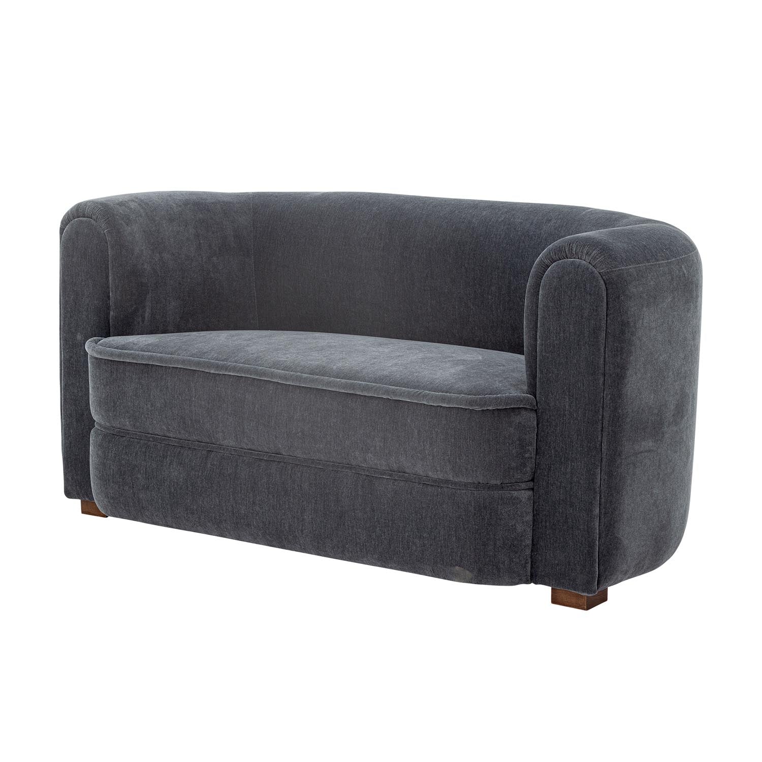 Das Malala Sofa in Blau, gefertigt aus recyceltem Polyester, kombiniert modernes Design mit umweltfreundlichem Komfort.