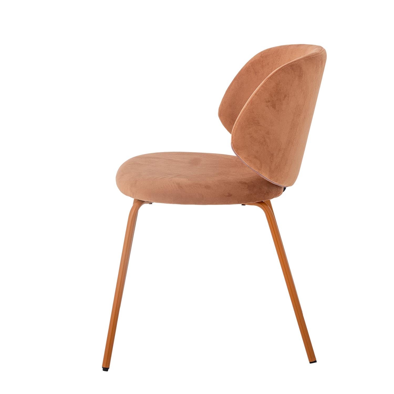 Esszimmerstuhl Ponte in Orange von Bloomingville, gefertigt aus recyceltem Polyester, modern, umweltfreundlich und elegant.
