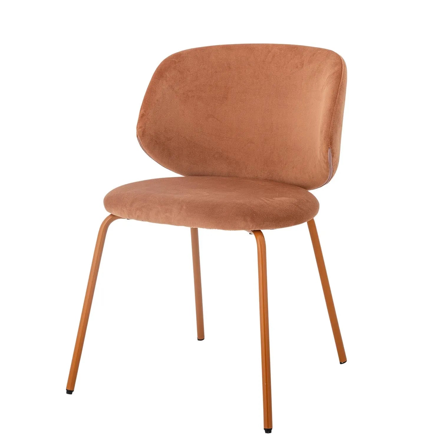 Der Ponte Esszimmerstuhl in Orange vereint elegantes Design mit nachhaltigem Komfort dank recyceltem Polyester.