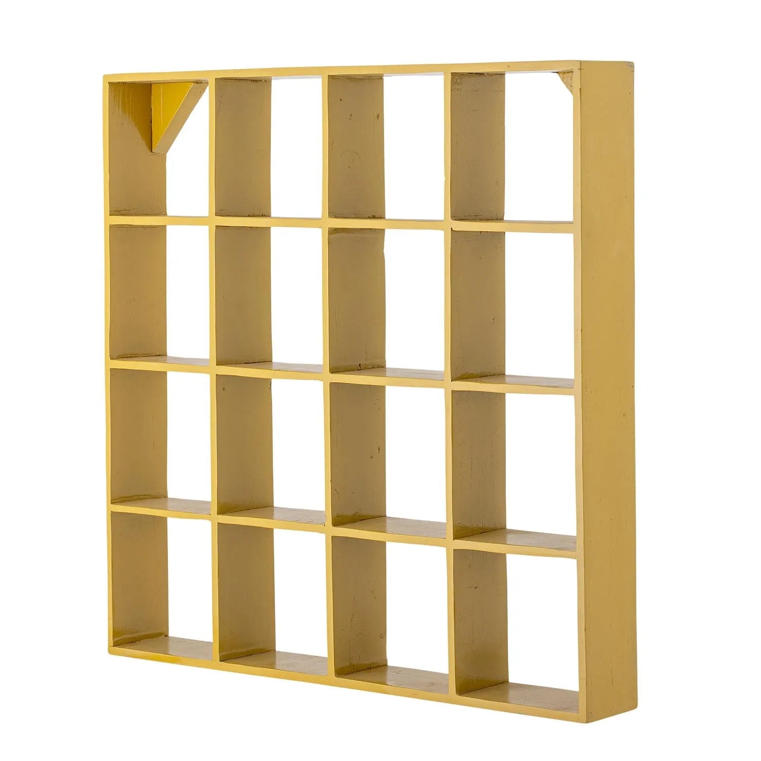 Das Bekka Regal in leuchtendem Gelb aus recyceltem Holz bringt nachhaltigen Stil und Frische in jeden Raum.