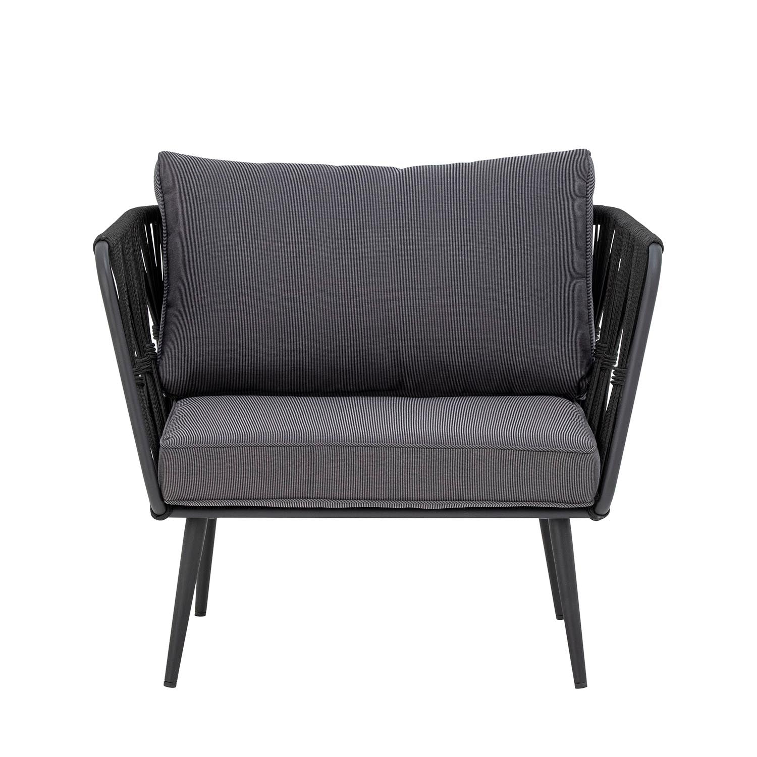 Pavone Fire-resistant Loungesessel, Schwarz, Metall in Schwarz präsentiert im Onlineshop von KAQTU Design AG. Sessel ist von Bloomingville