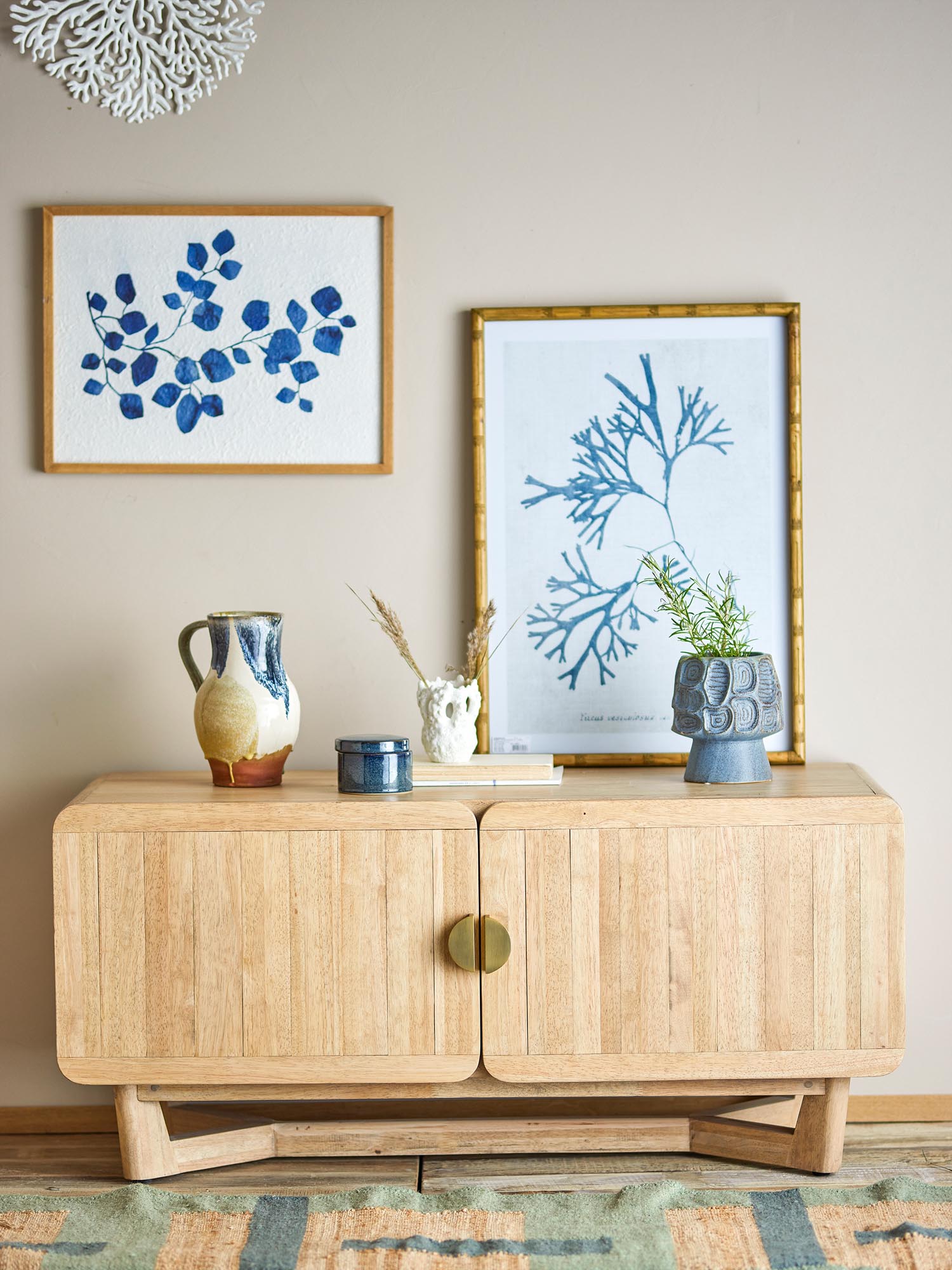 Armoire serrone, nature, bois de caoutchouc