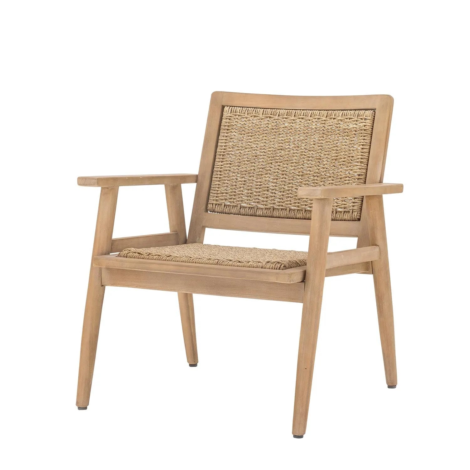 Eleganter Loungesessel aus FSC®-zertifiziertem Akazienholz und Polyrattan, ideal für stilvolle Entspannung im Freien.