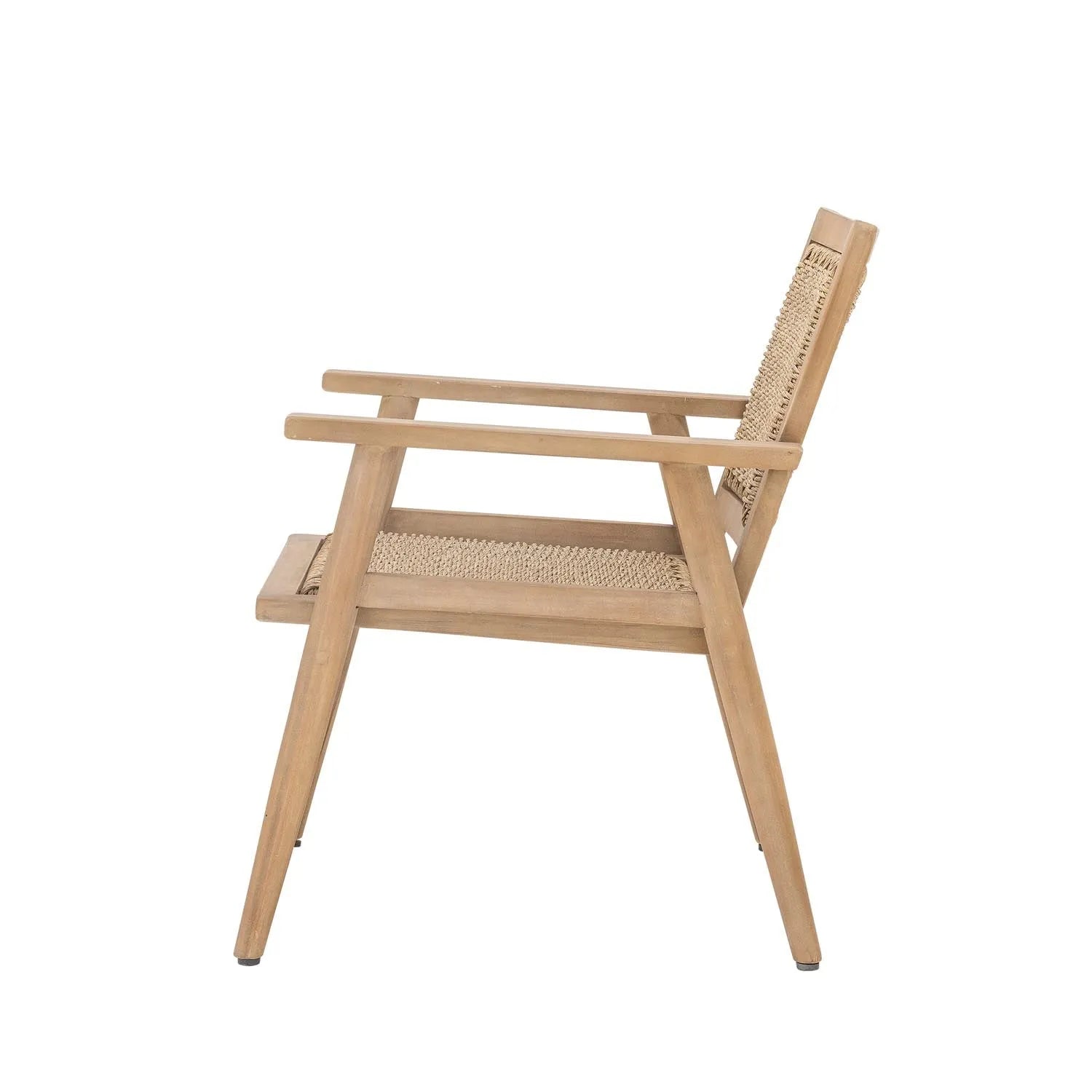 Eleganter Loungesessel aus FSC®-zertifiziertem Akazienholz und Polyrattan, ideal für stilvolle Entspannung im Freien.