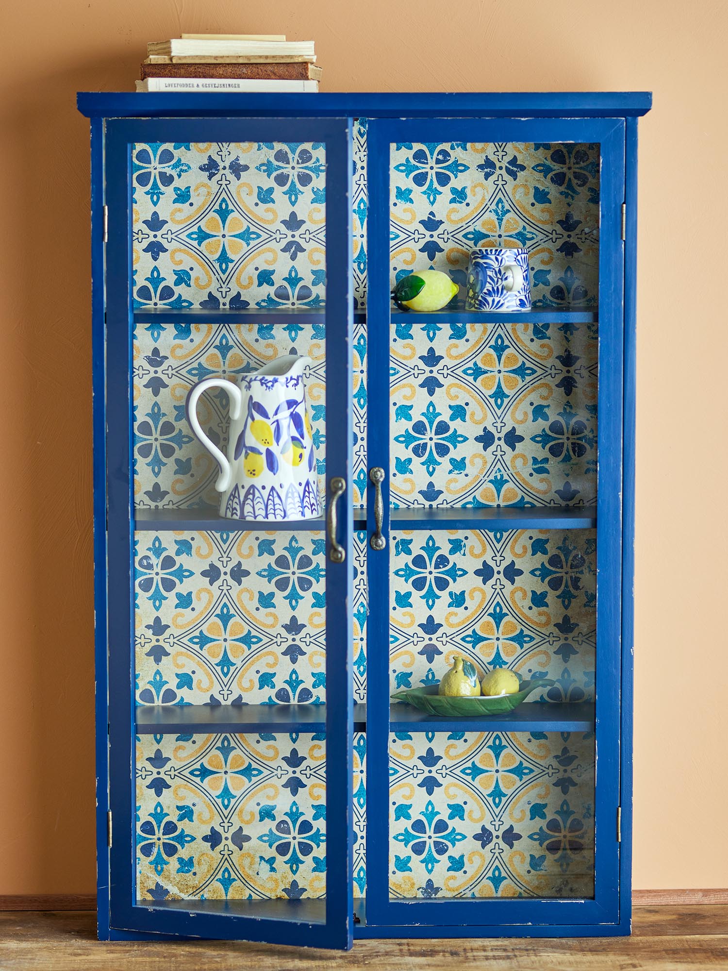 Armoire Hazem, bleu, bois de sapin
