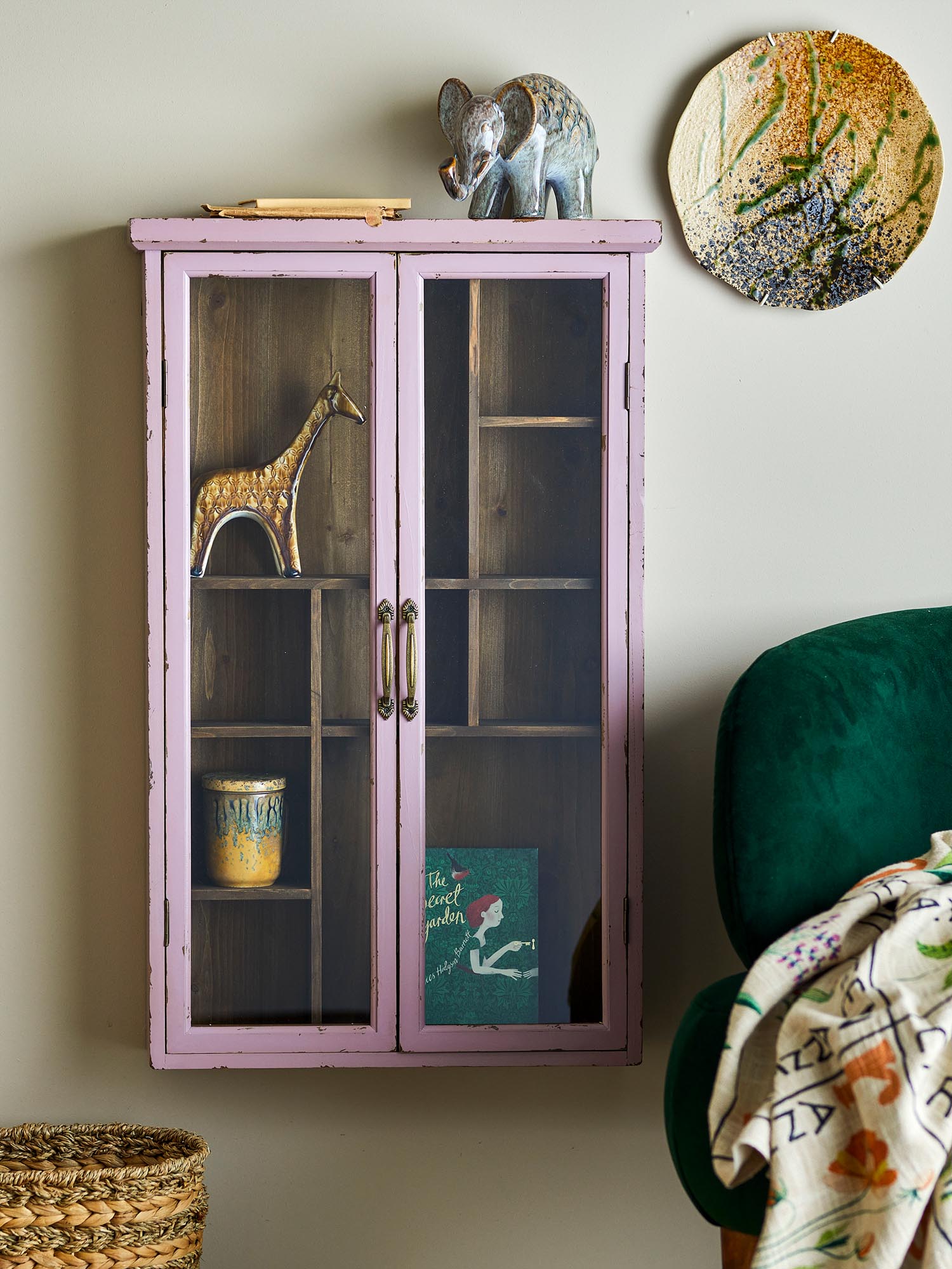 Armoire Hazem, rose, bois de sapin