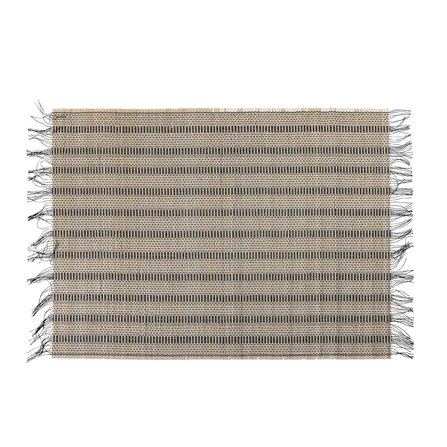 Elegante schwarze Bambus-Platzdeckchen von Bloomingville, stilvoll und umweltfreundlich, ideal für jeden Tisch.