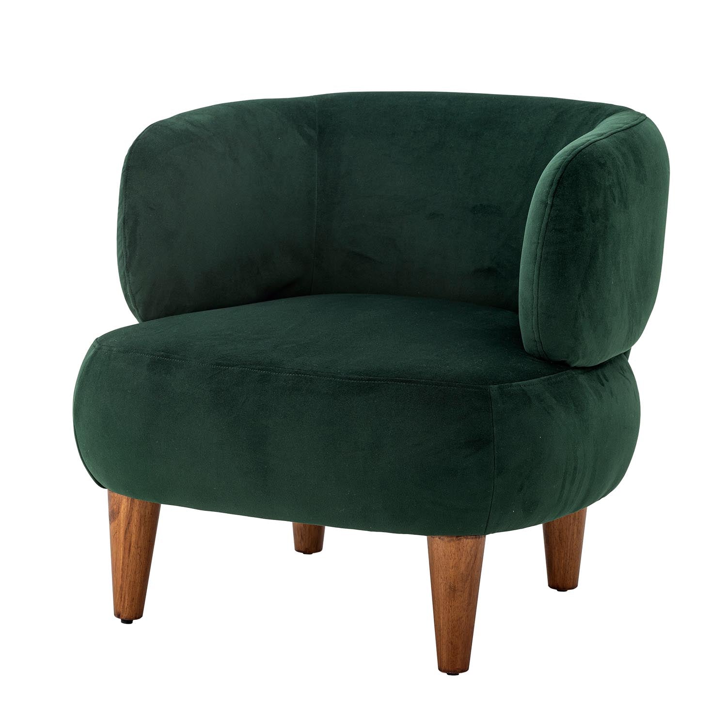 Der grüne Ruperta Loungesessel von Creative Collection kombiniert modernes Design mit einem strapazierfähigen Polyesterbezug.