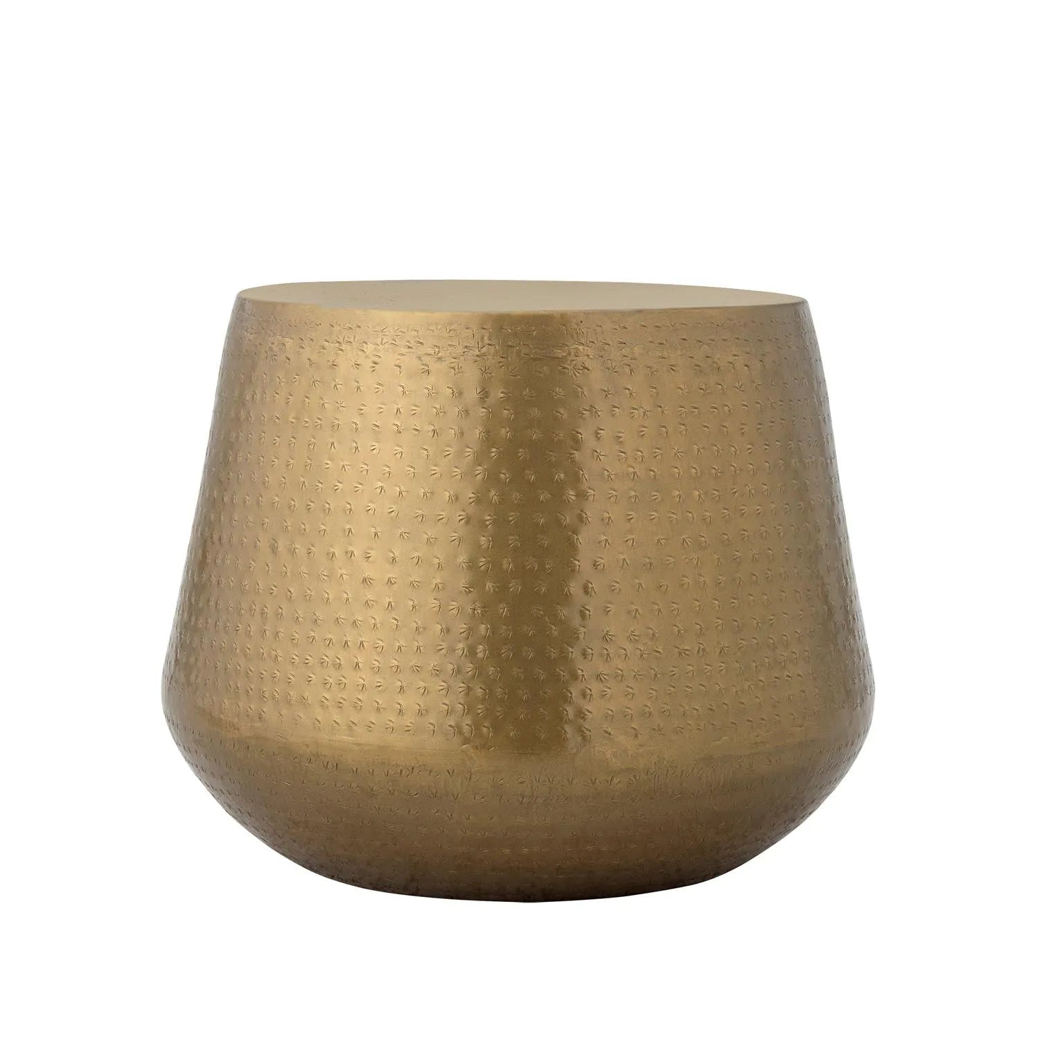Eleganter Avola Couchtisch aus Metall mit Brass-Finish, ideal für kleine Räume. Stilvoll, funktional und zeitlos.