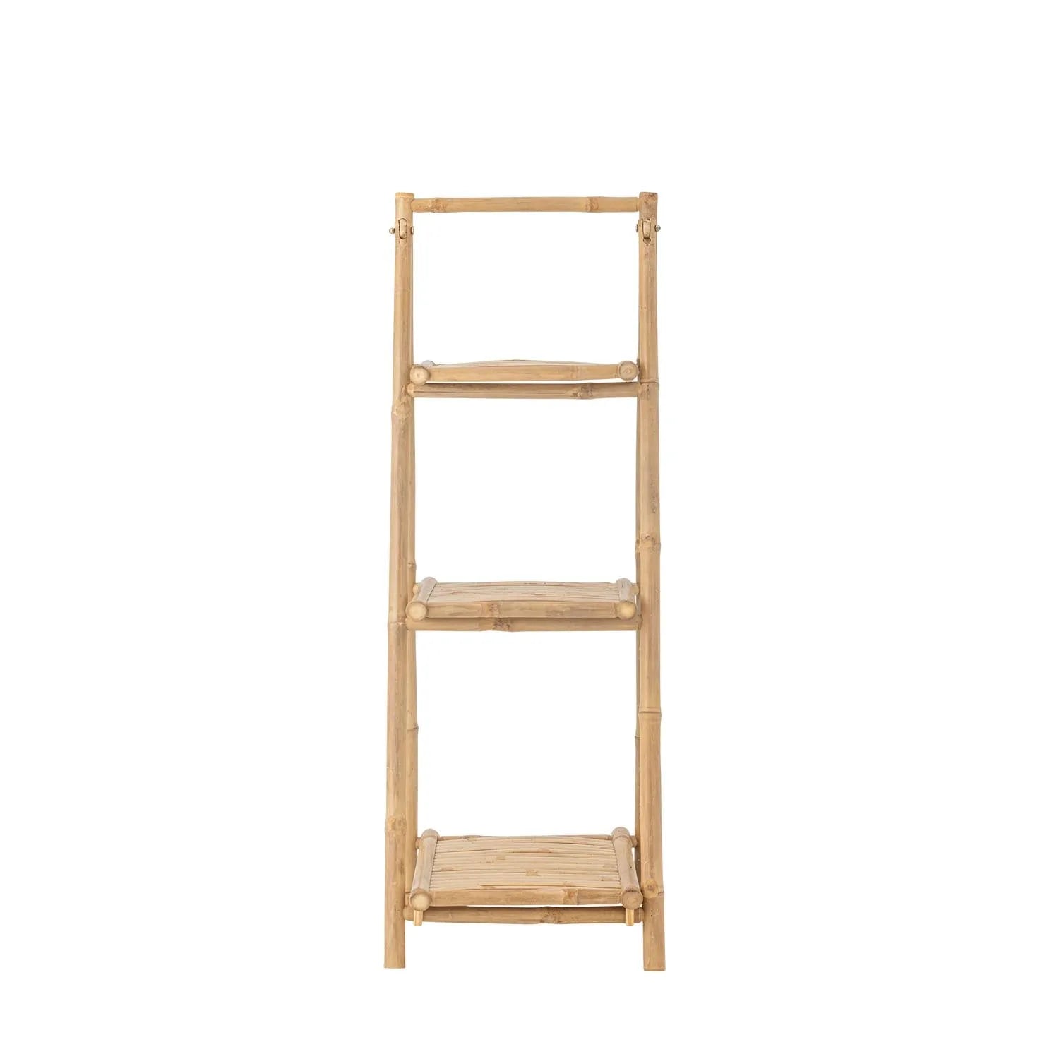 Eleganter Bambus-Kleiderständer mit Regalböden, ideal für stilvolle und nachhaltige Aufbewahrung in jedem Raum.