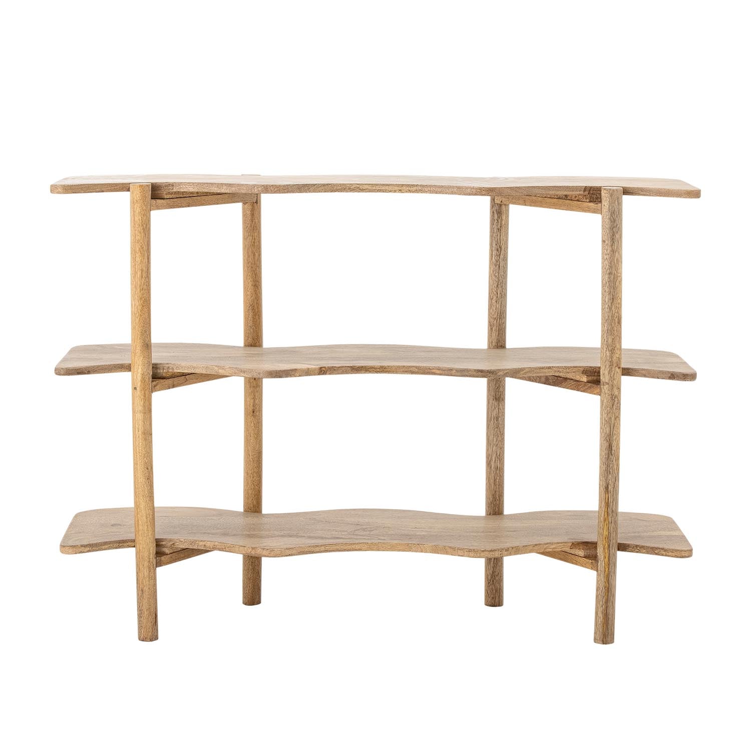 Elegantes Rivoli Bücherregal aus FSC 100% Mango-Holz, robust und stilvoll, ideal für Bücher und Deko, passt in jeden Raum.