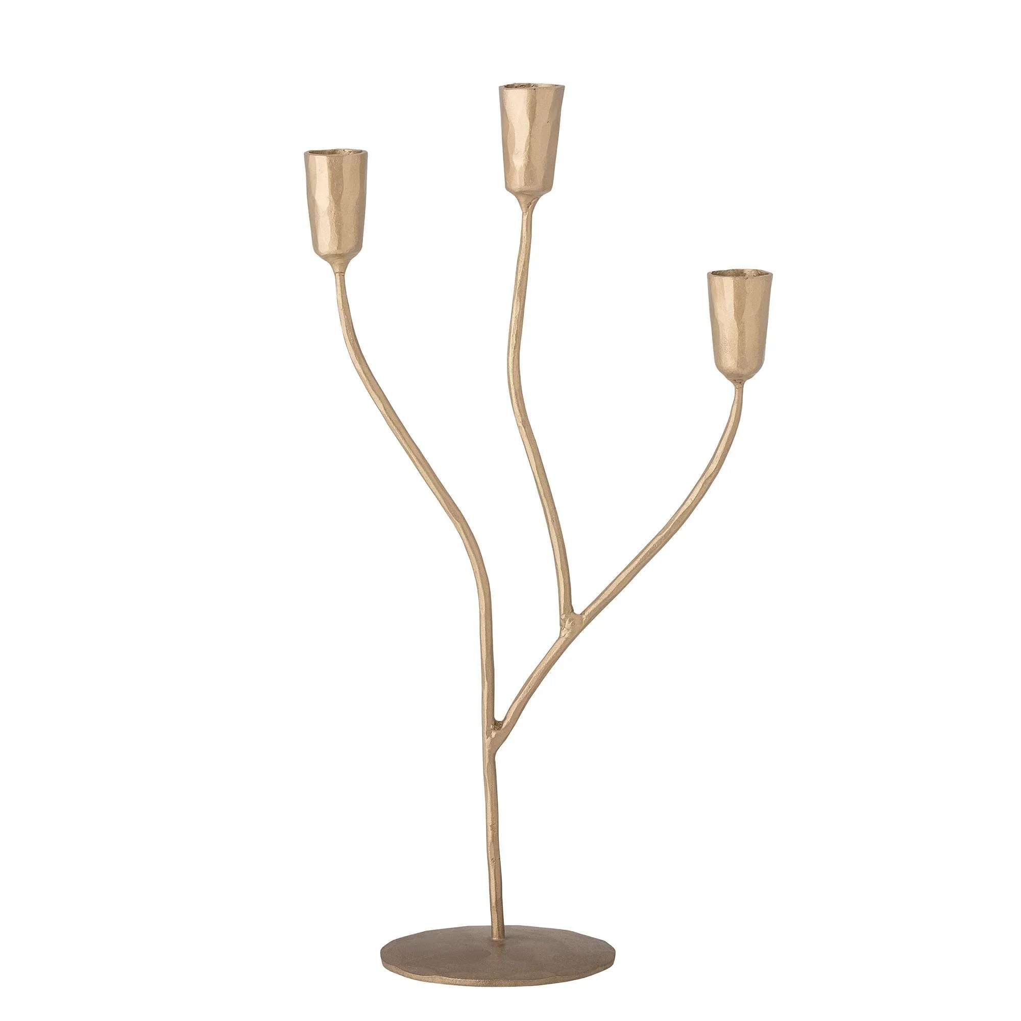 Eleganter Lorine Kerzenhalter aus goldfarbenem Metall von Bloomingville, ideal für stilvolle Lichtakzente.