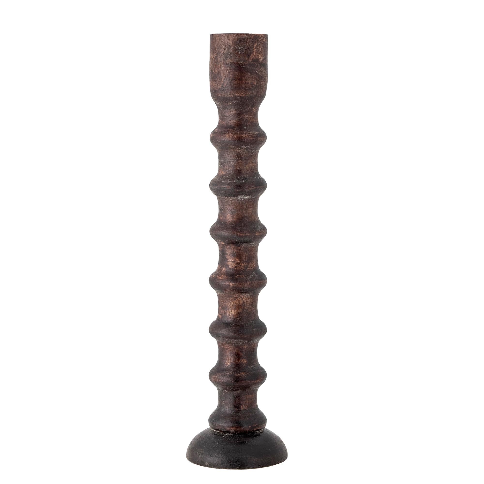 Eleganter Brenda Kerzenhalter aus Mangoholz und Eisen, braun, von Bloomingville. Skandinavisches Design für stimmungsvolles Ambiente.