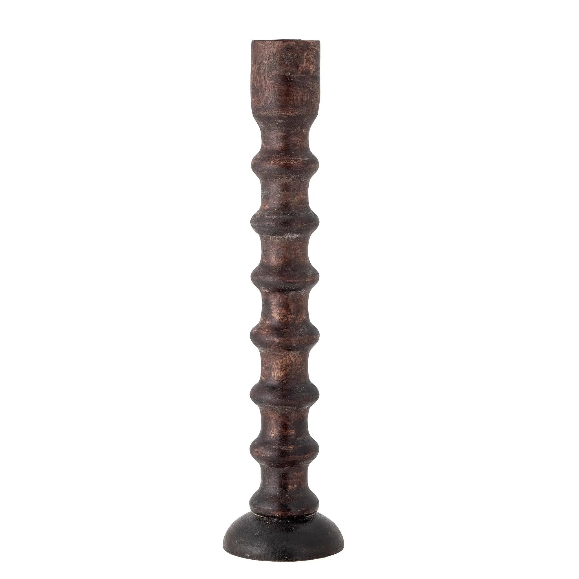 Eleganter Brenda Kerzenhalter aus Mangoholz und Eisen, braun, von Bloomingville. Skandinavisches Design für stimmungsvolles Ambiente.