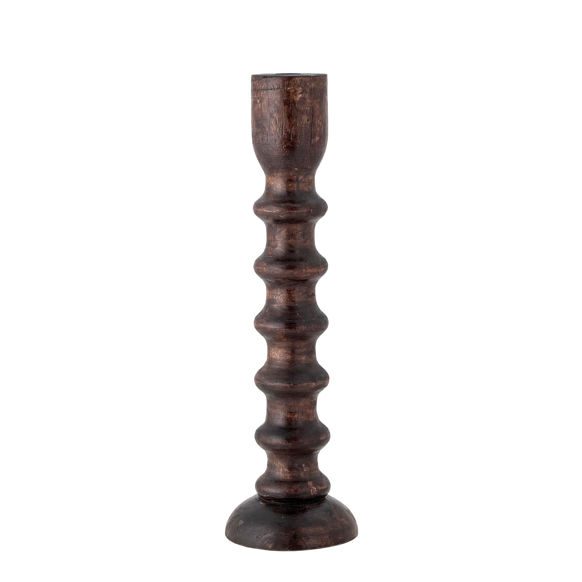 Eleganter Kerzenhalter aus braunem Mangoholz von Bloomingville.