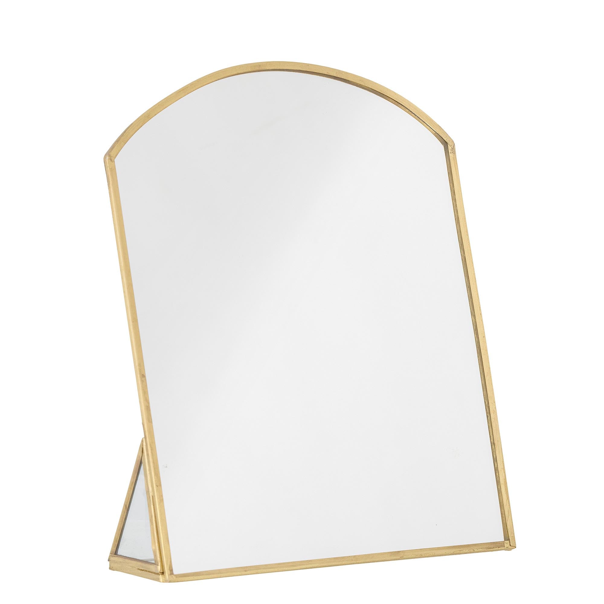 Eleganter Inge Tischspiegel von Bloomingville: Messingrahmen, klares Glas, zeitloser Stil für Schlafzimmer, Bad oder Flur.