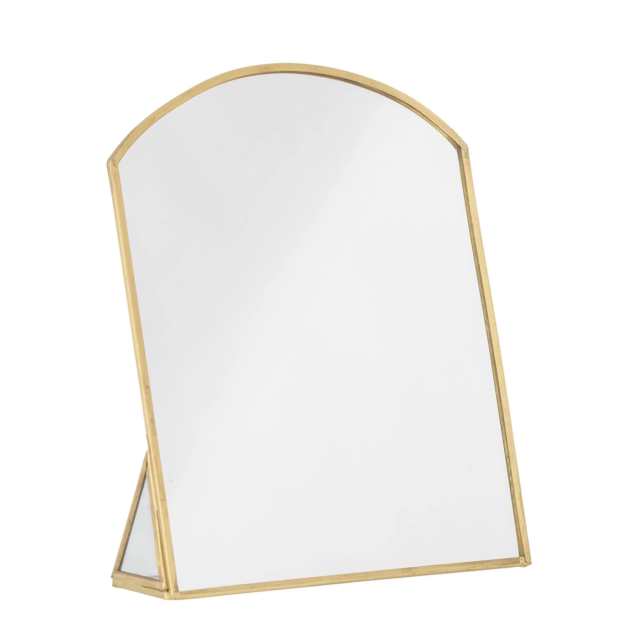 Eleganter Inge Tischspiegel von Bloomingville: Messingrahmen, klares Glas, zeitloser Stil für Schlafzimmer, Bad oder Flur.
