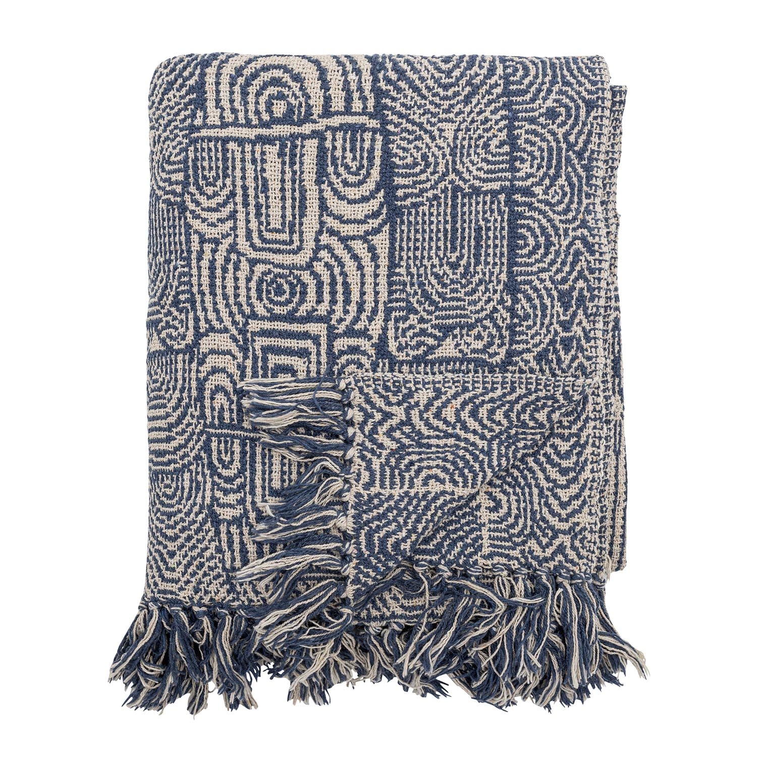 Bresso Decke, Blue, Recycelte Baumwolle