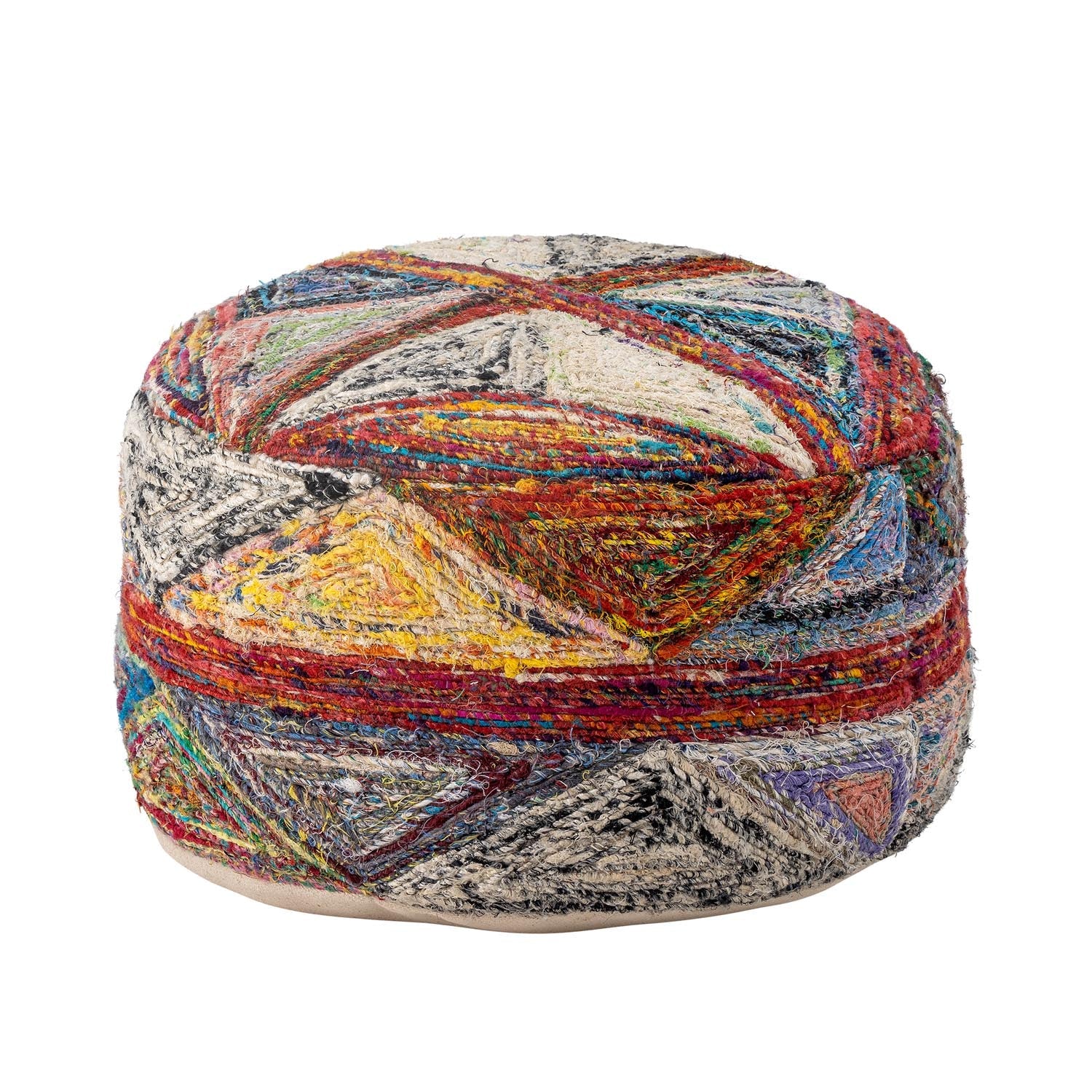 Der handgenähte Torano Pouf in Rot aus Baumwolle bringt Farbe und Komfort in jeden Raum. Einzigartiges Design, vielseitig einsetzbar.