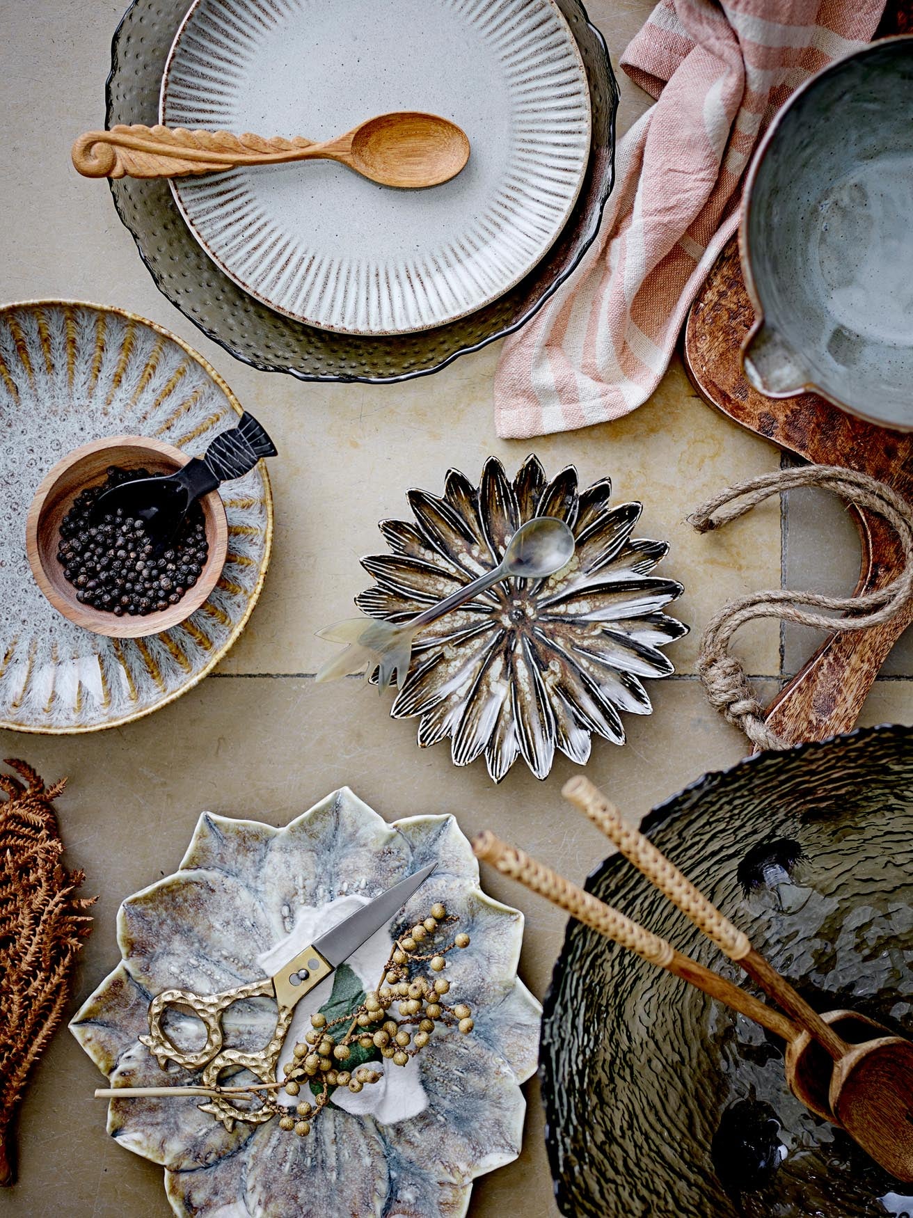 Fleur pasteller, nature, stoneware