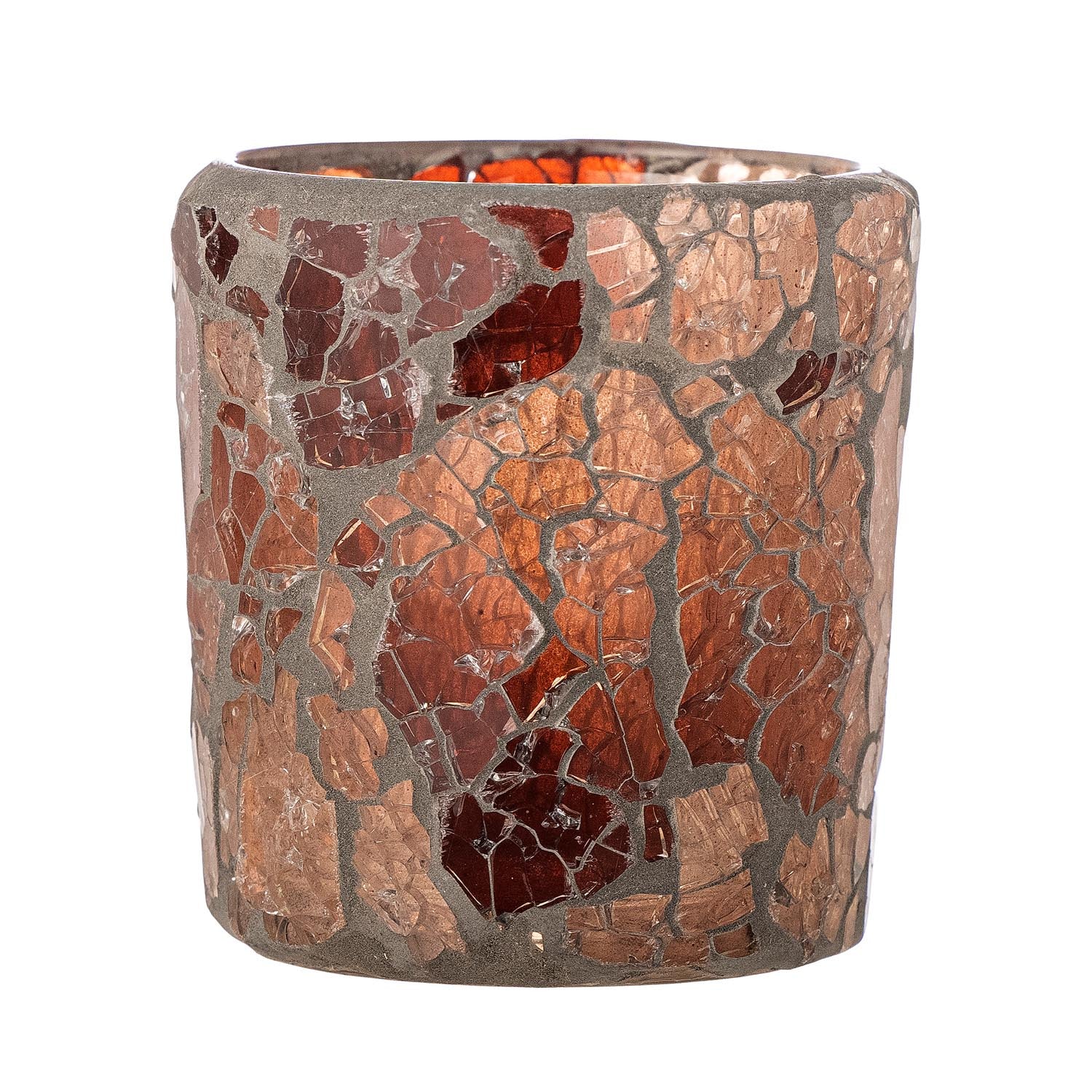 Evalyn Teelichthalter, Rose, Recyceltes Glas