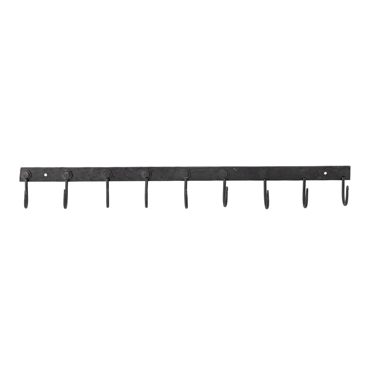Die Jolene Garderobe in Schwarz vereint robustes Metall mit elegantem Design, ideal für stilvolle Aufbewahrung.