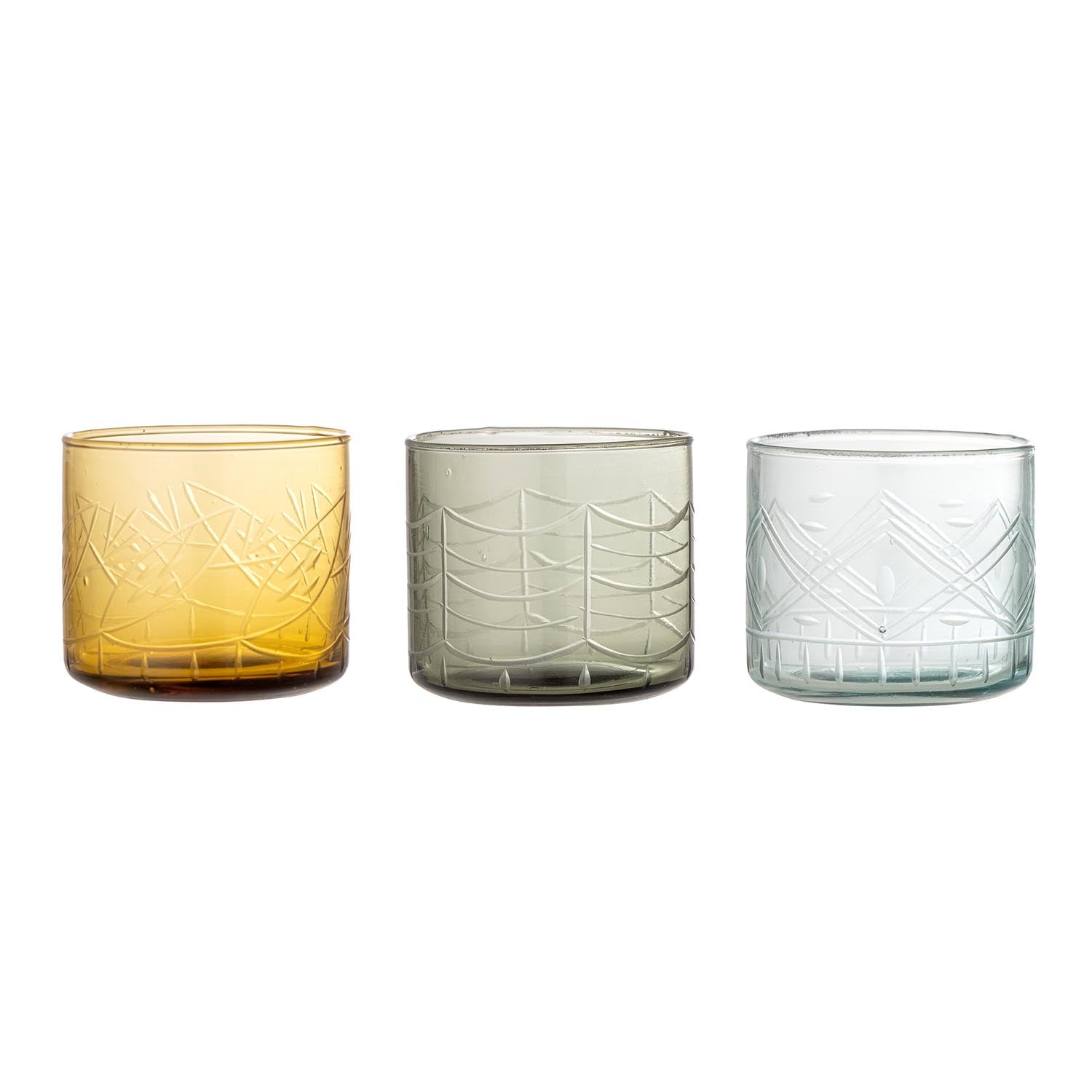 Jozefina drinking glass, green, recycled glass