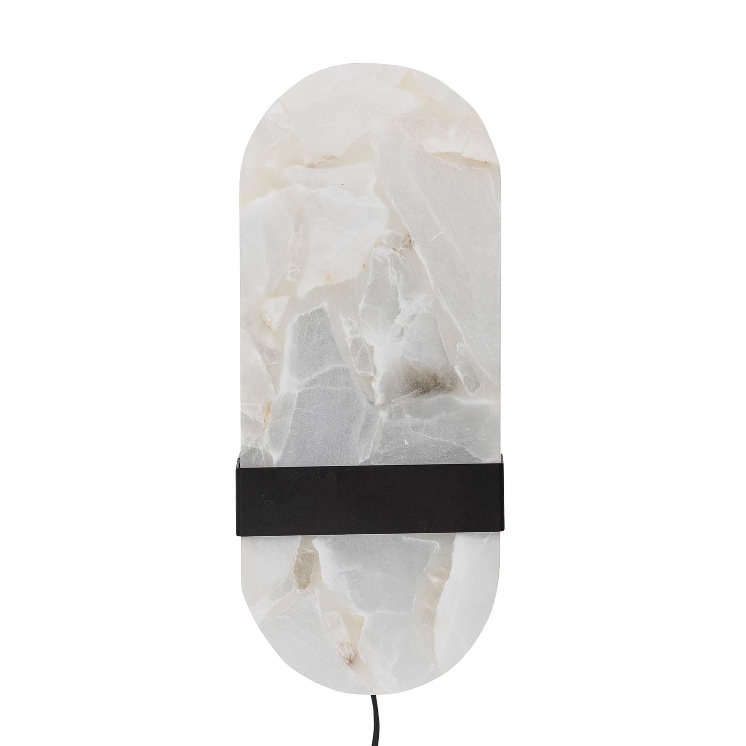 Taco Wandleuchte, Schwarz, Alabaster