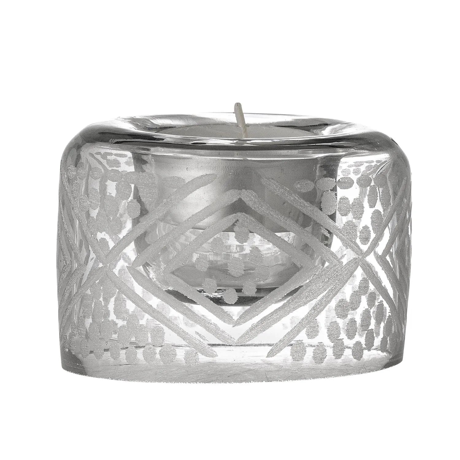 Eleganter Eierbecher aus recyceltem Glas mit handgraviertem Muster, ideal für stilvolle Frühstücksmomente.