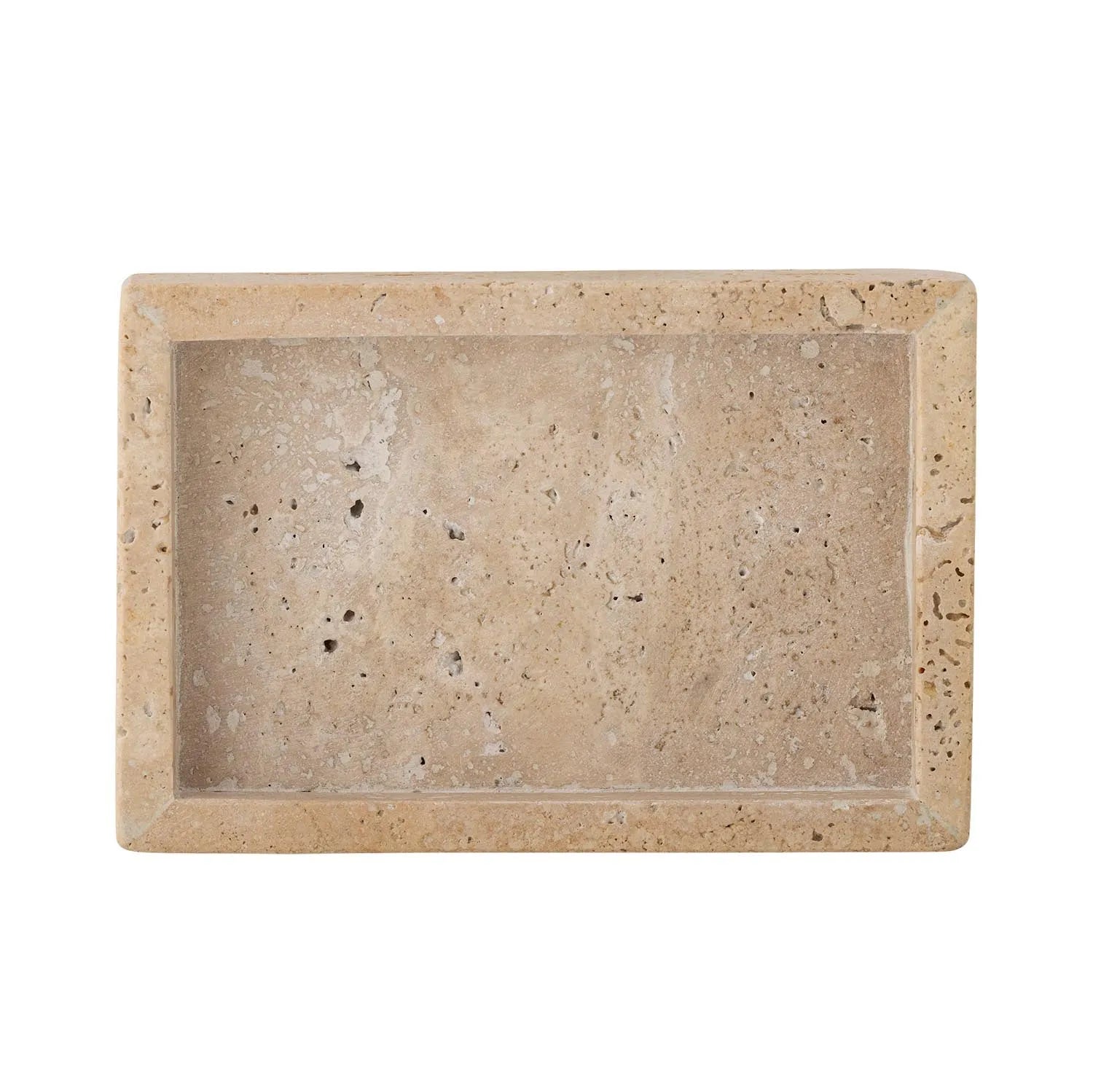 Majsa Tablett, Natur, Travertin in Natur präsentiert im Onlineshop von KAQTU Design AG. Tablett ist von Bloomingville