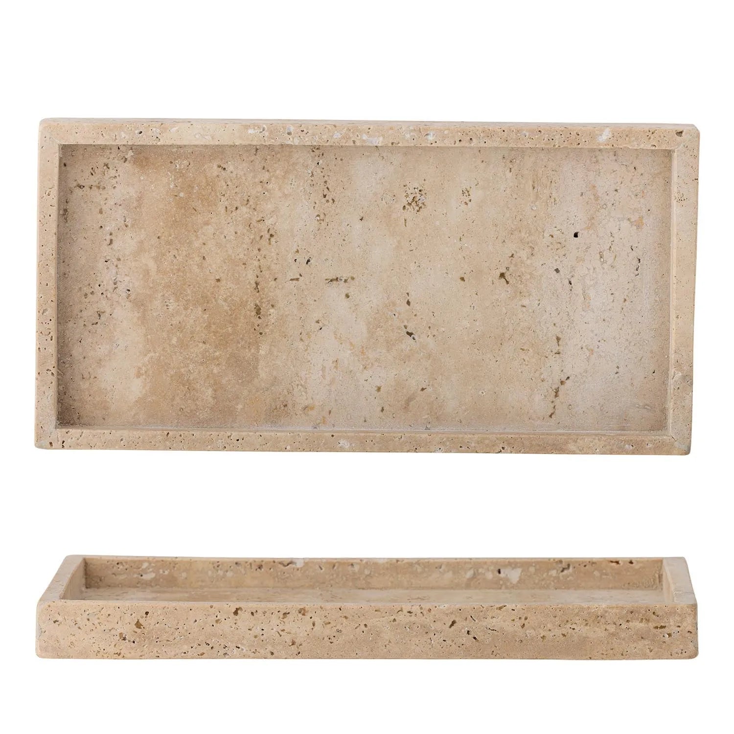 Majsa Tablett, Natur, Travertin in Natur präsentiert im Onlineshop von KAQTU Design AG. Tablett ist von Bloomingville