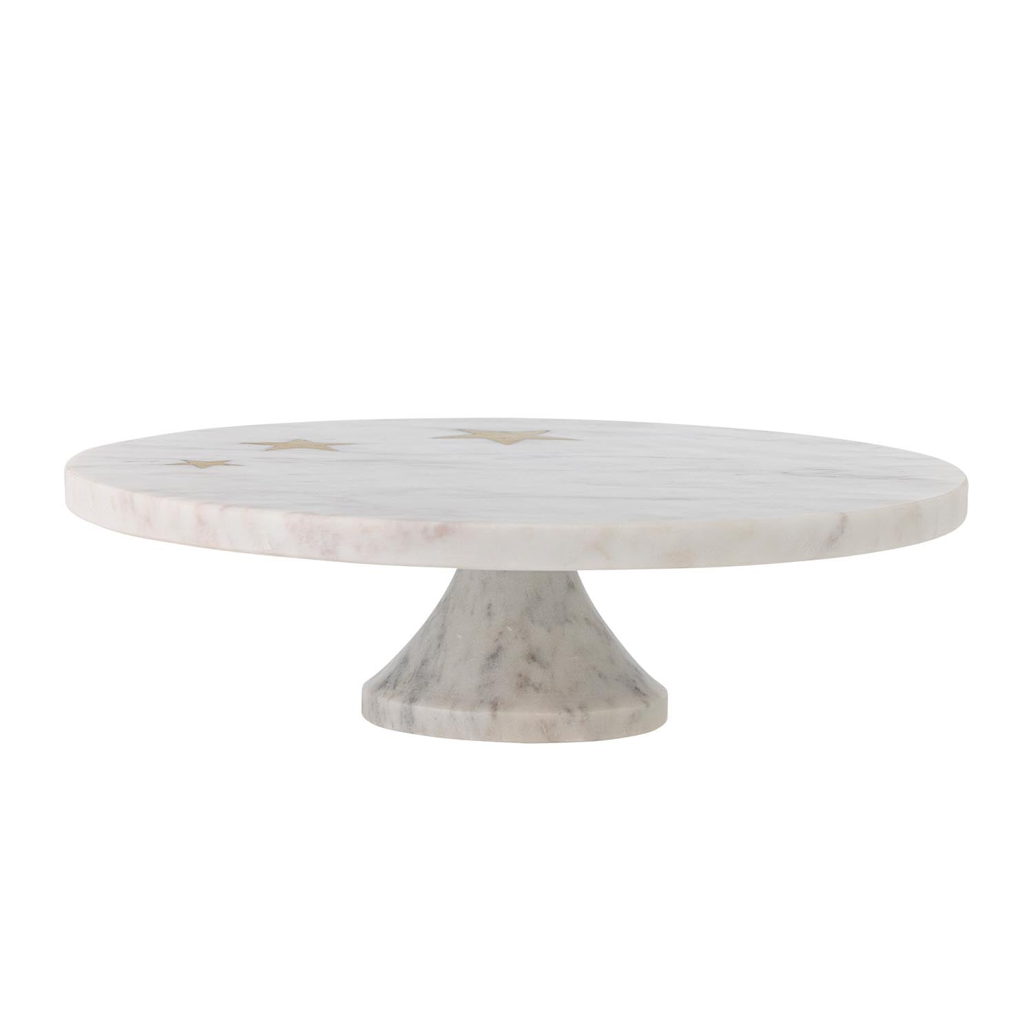 Eleganter Fenya Star Kuchenteller aus weissem Marmor von Bloomingville, ideal für stilvolles Servieren und Dekorieren.