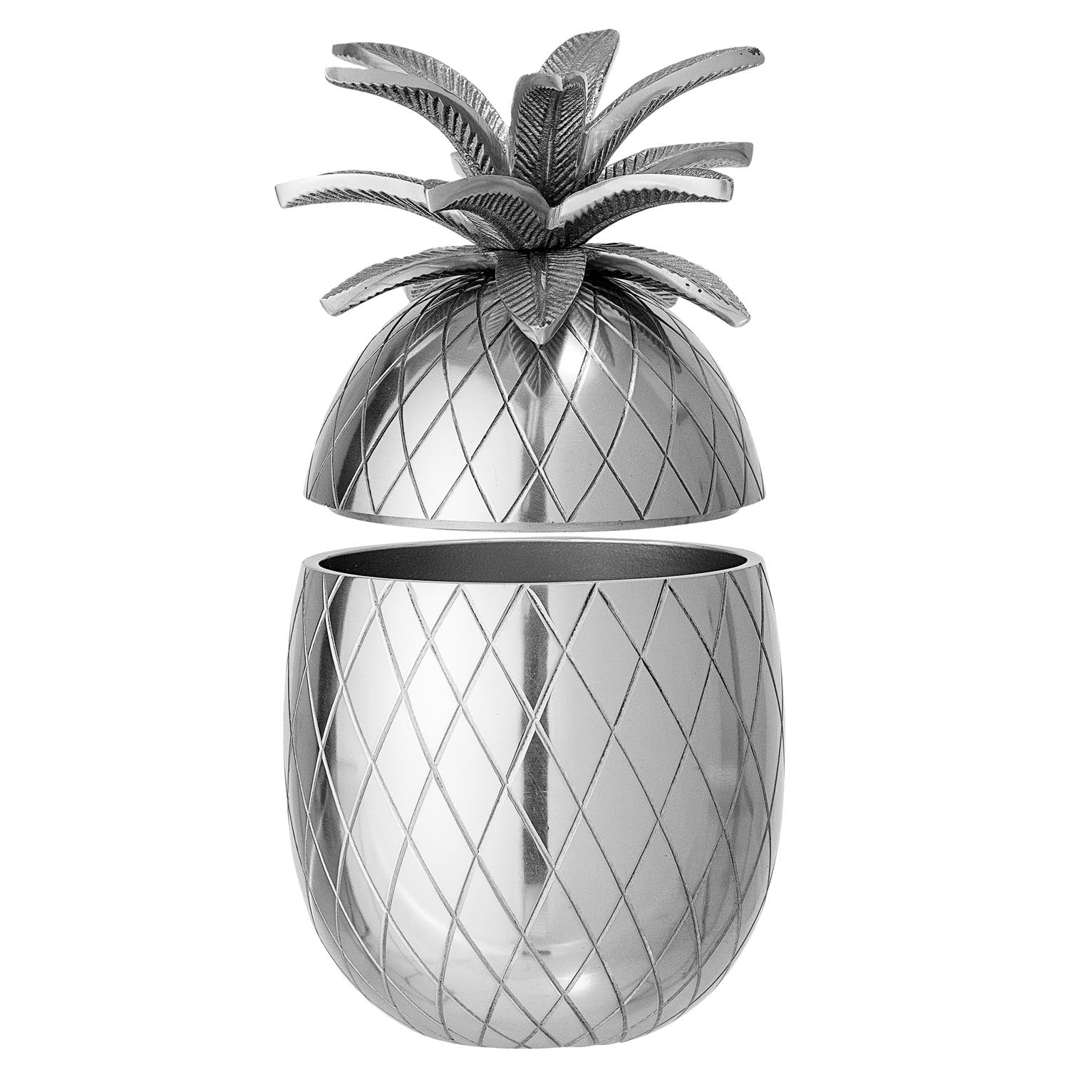 Der stilvolle Yuichi Eiskübel aus silbernem Aluminium von Bloomingville ist perfekt für elegante Getränkekühlung.