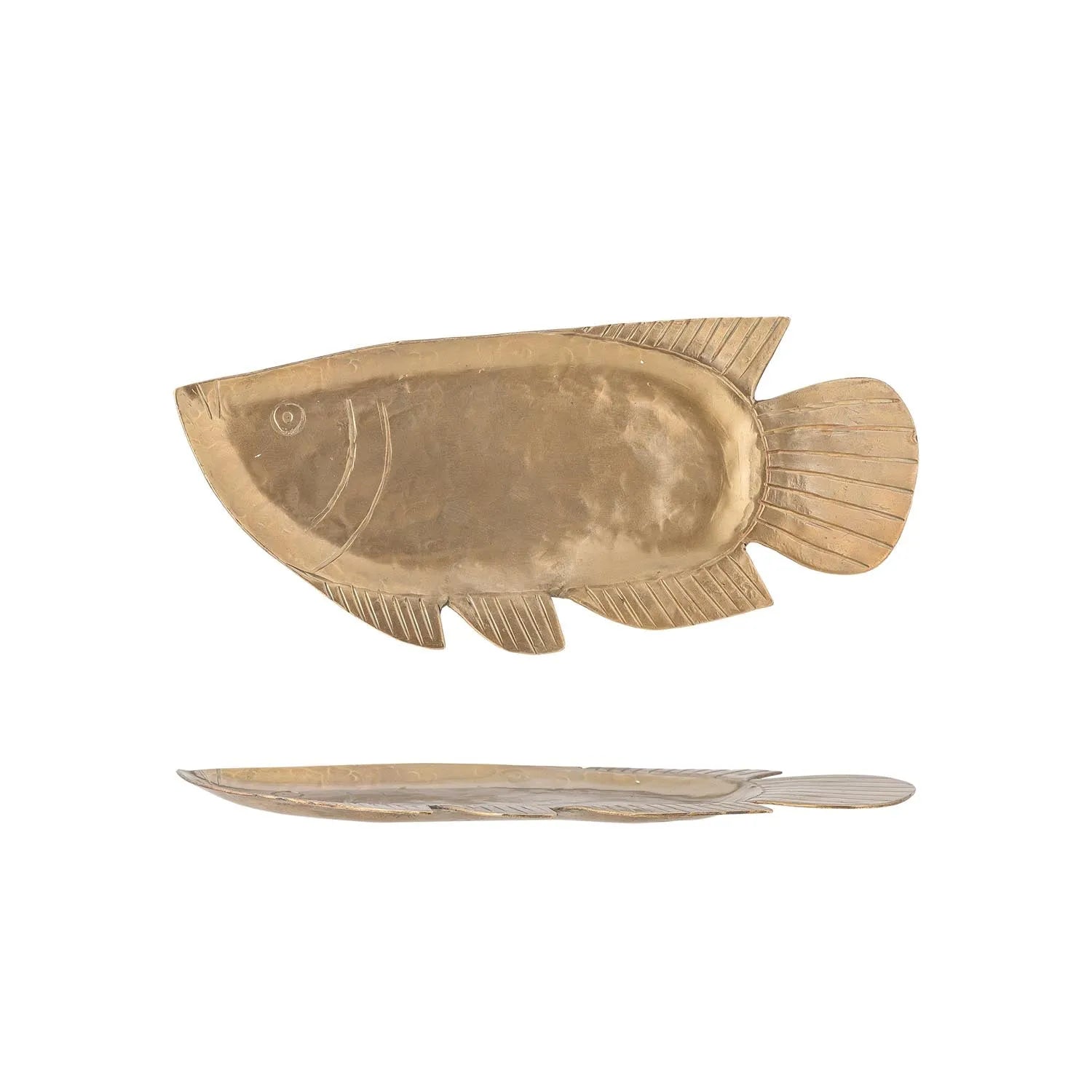 Elegantes Fabius Tablett aus goldfarbenem Metall, vereint Funktionalität und Stil. Ideal als Serviertablett oder dekoratives Element.