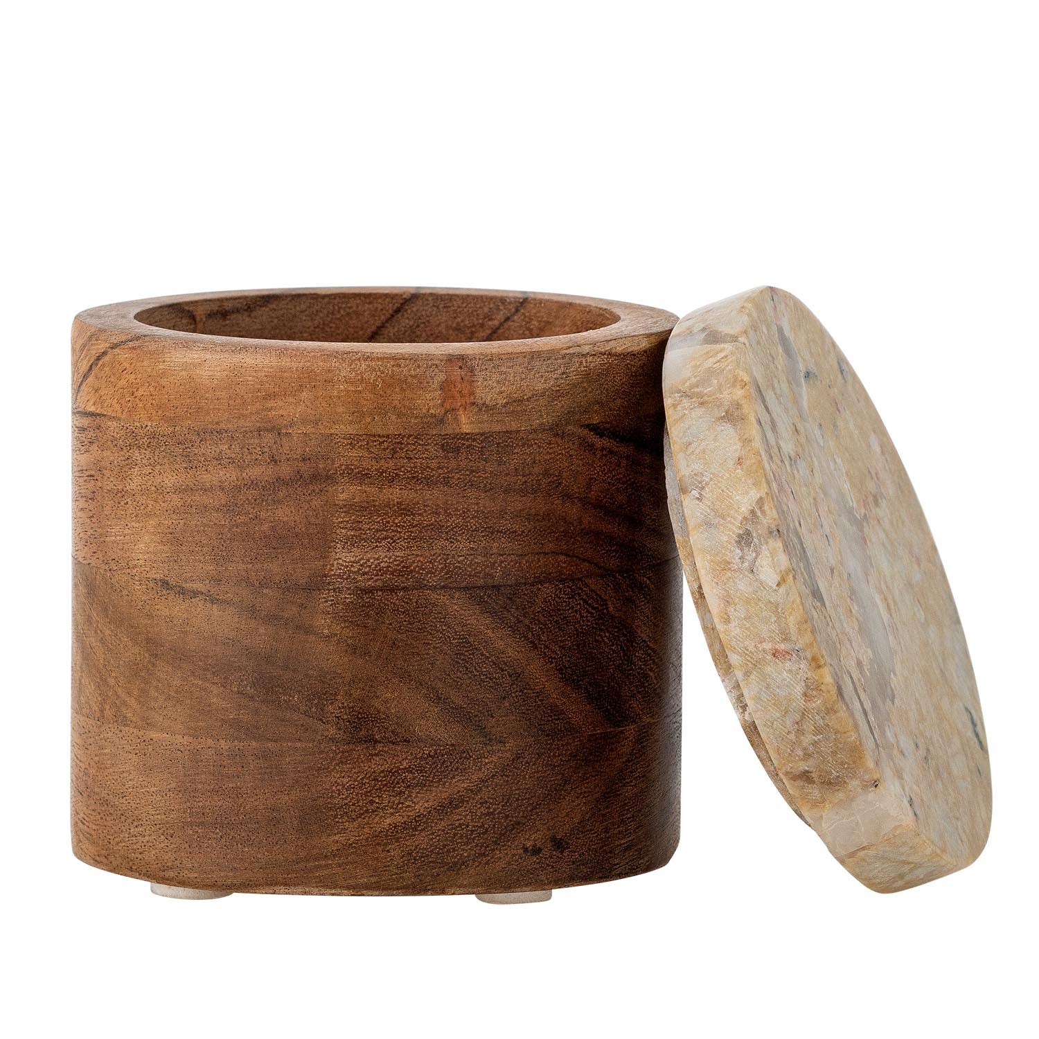 Elegantes Lisanne Gefäß aus FSC®100% Akazienholz, mit Deckel, in natürlichem Design. Perfekt für stilvolle Aufbewahrung.
