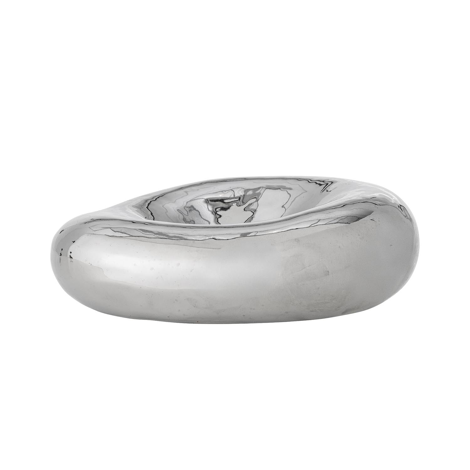 Die Shine Schale von Bloomingville aus silbernem Steingut besticht durch ihr elegantes Design und hochwertige Verarbeitung.
