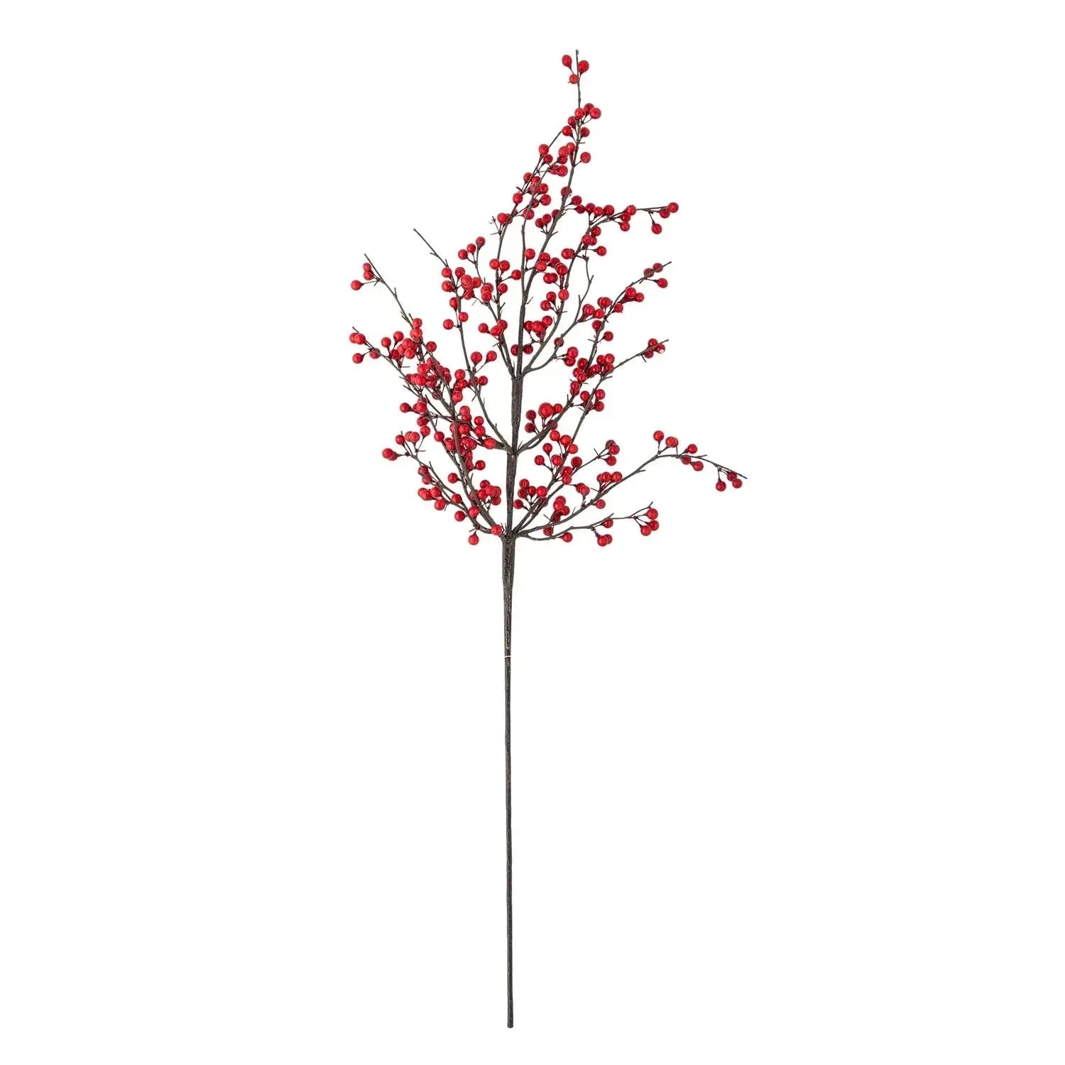 Künstlicher Ilex Stiel von Bloomingville: Realistische rote Beeren, langlebig, pflegeleicht, ideal für ganzjährige Dekoration.