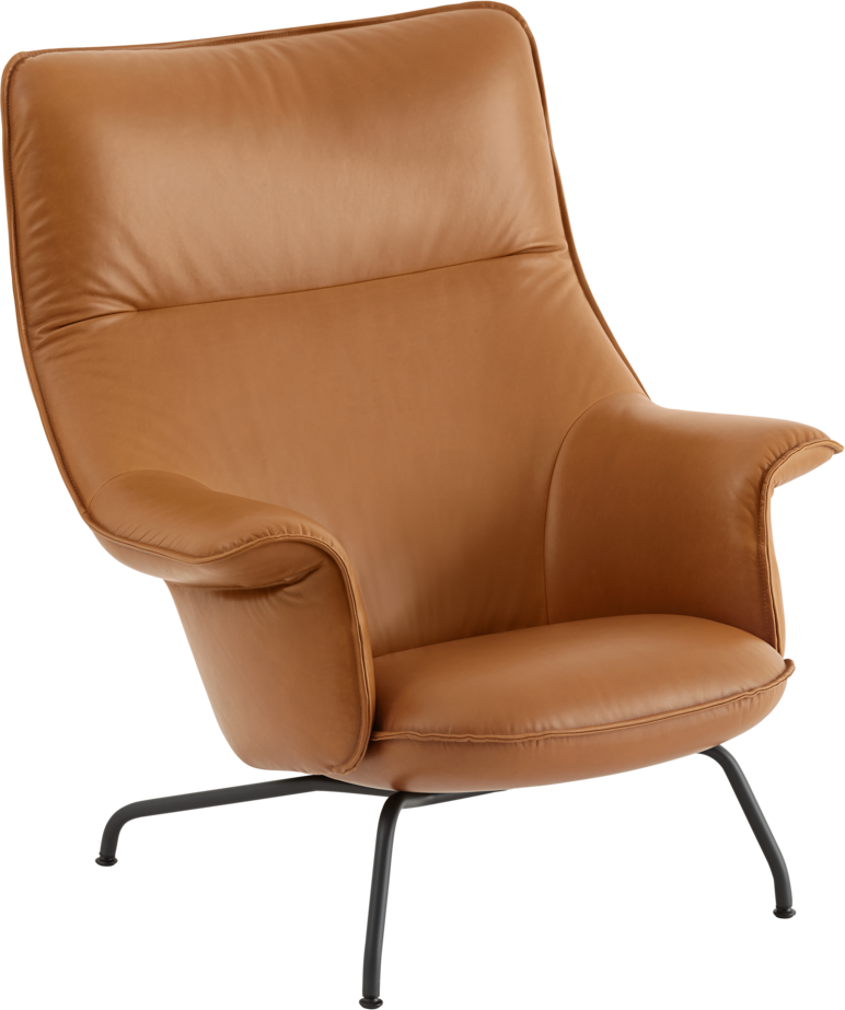 Doze Loungesessel in Braun / Schwarz präsentiert im Onlineshop von KAQTU Design AG. Sessel mit Armlehnen ist von Muuto