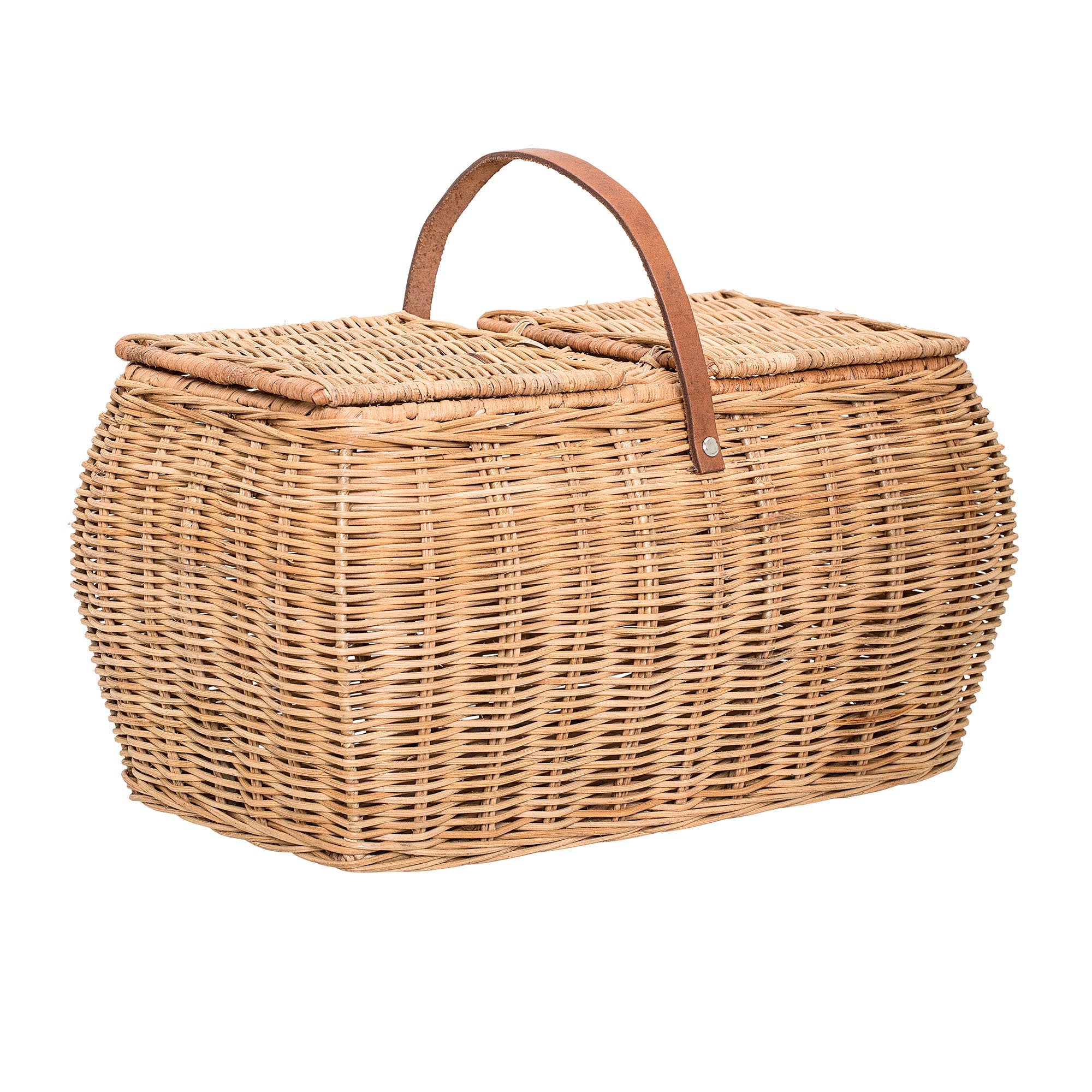 Gor basket with lid, nature, rattan