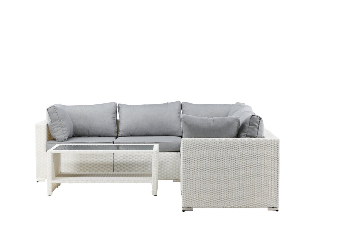 Amazon Ecksofa Outdoorset 110cm in Weiss präsentiert im Onlineshop von KAQTU Design AG. Loungeset ist von Venture Home