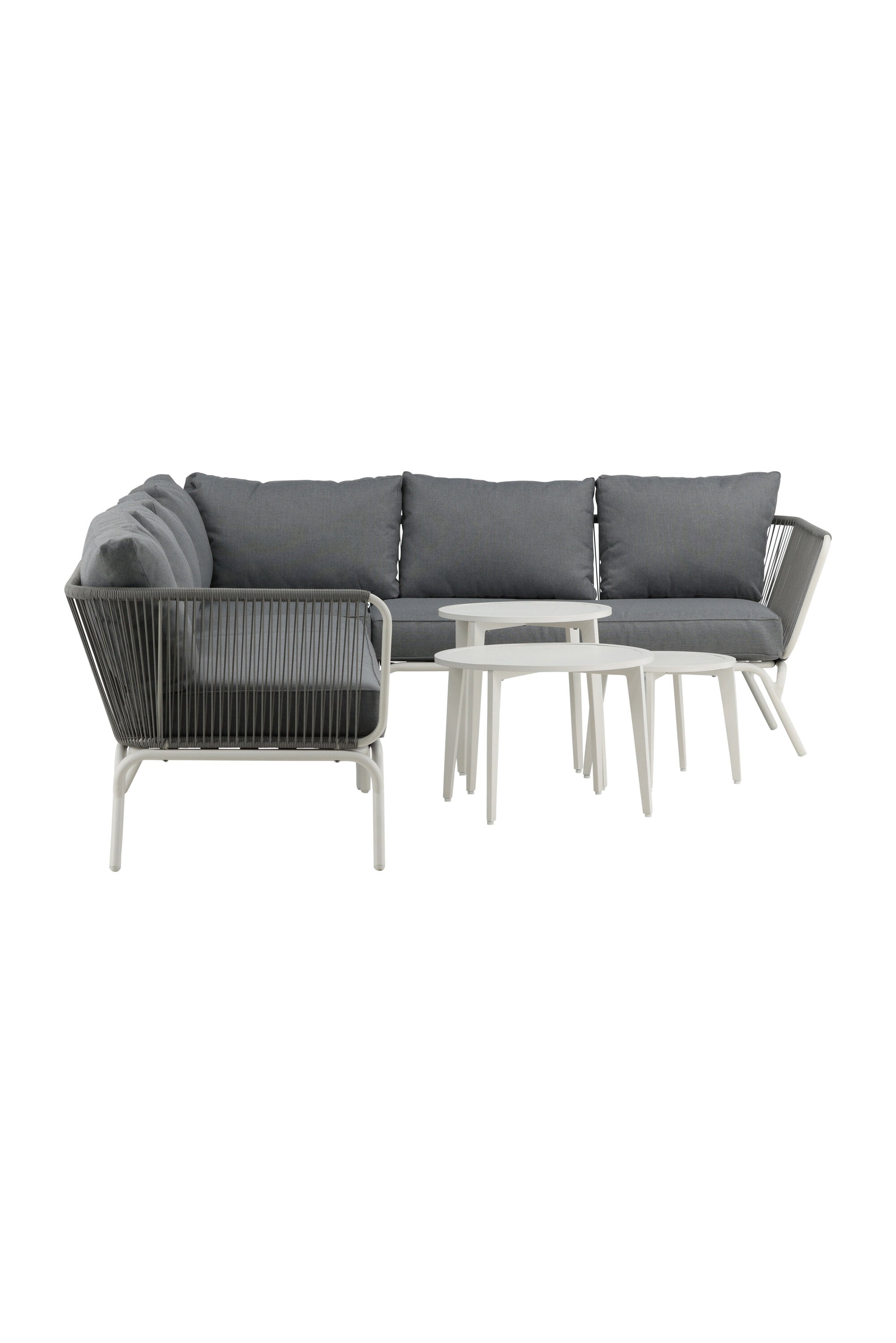 Roxo Ecksofa Outdoorset ⌀50cm in Weiss präsentiert im Onlineshop von KAQTU Design AG. Loungeset ist von Venture Home