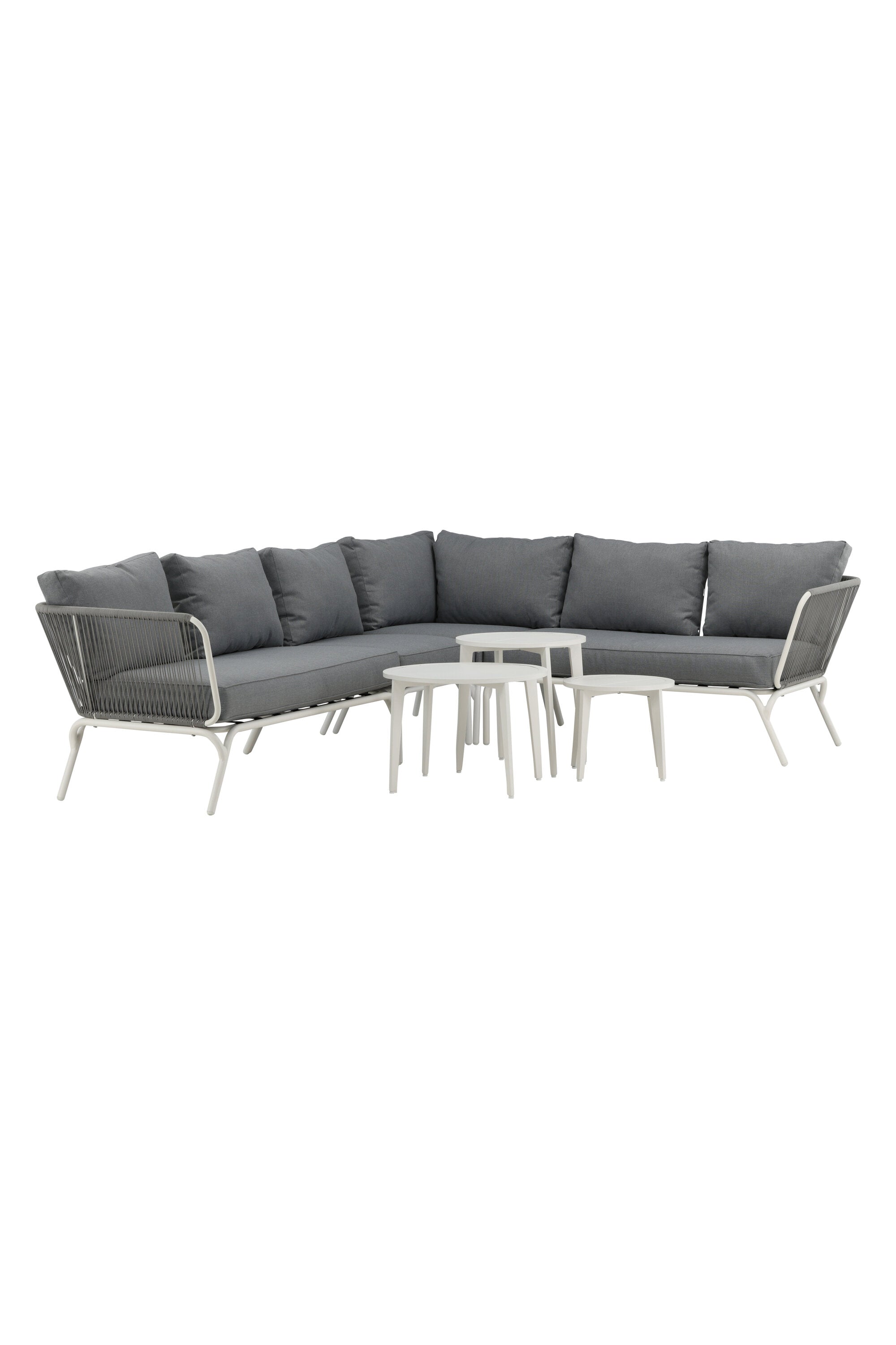 Roxo Ecksofa Outdoorset ⌀50cm in Weiss präsentiert im Onlineshop von KAQTU Design AG. Loungeset ist von Venture Home