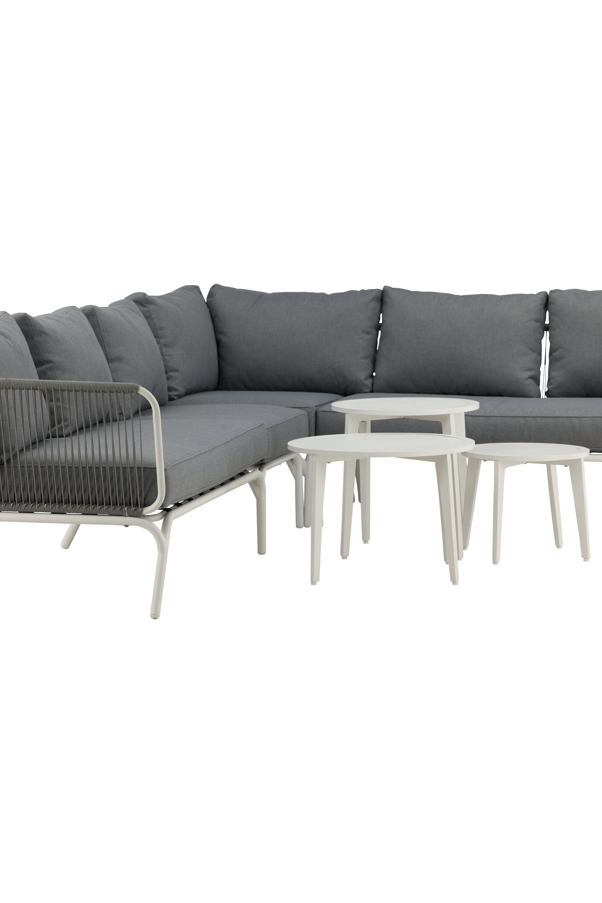 Roxo Ecksofa Outdoorset ⌀50cm in Weiss präsentiert im Onlineshop von KAQTU Design AG. Loungeset ist von Venture Home