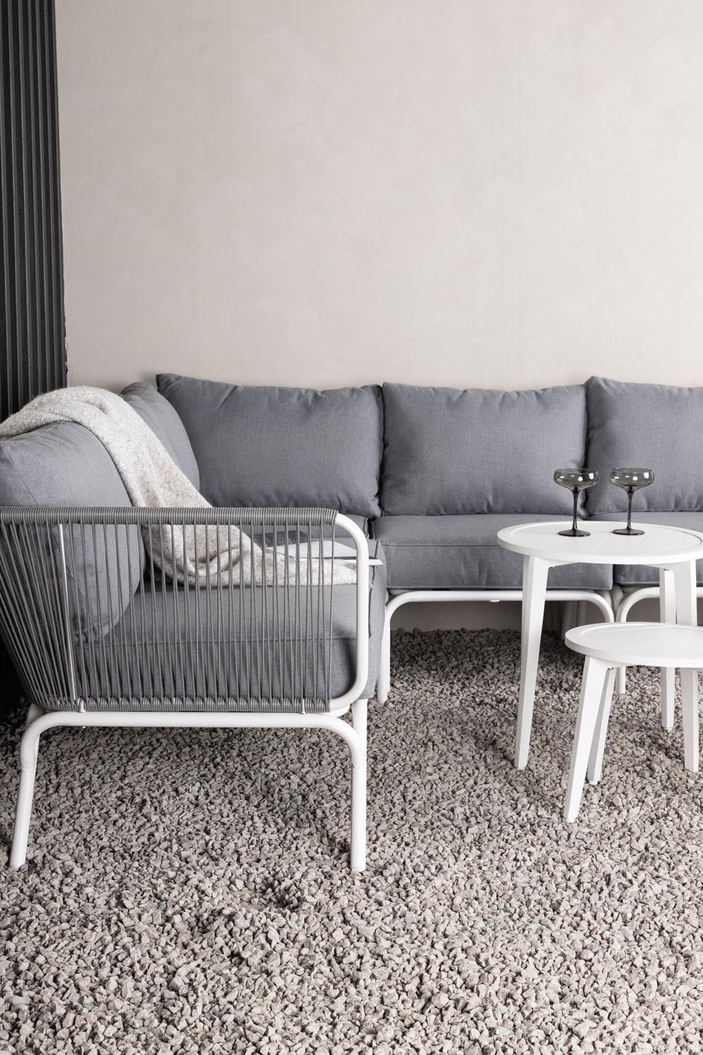 Roxo Ecksofa Outdoorset ⌀50cm in Weiss präsentiert im Onlineshop von KAQTU Design AG. Loungeset ist von Venture Home