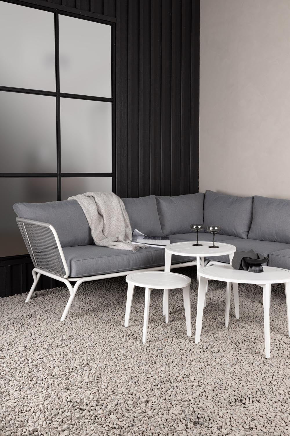 Roxo Ecksofa Outdoorset ⌀50cm in Weiss präsentiert im Onlineshop von KAQTU Design AG. Loungeset ist von Venture Home