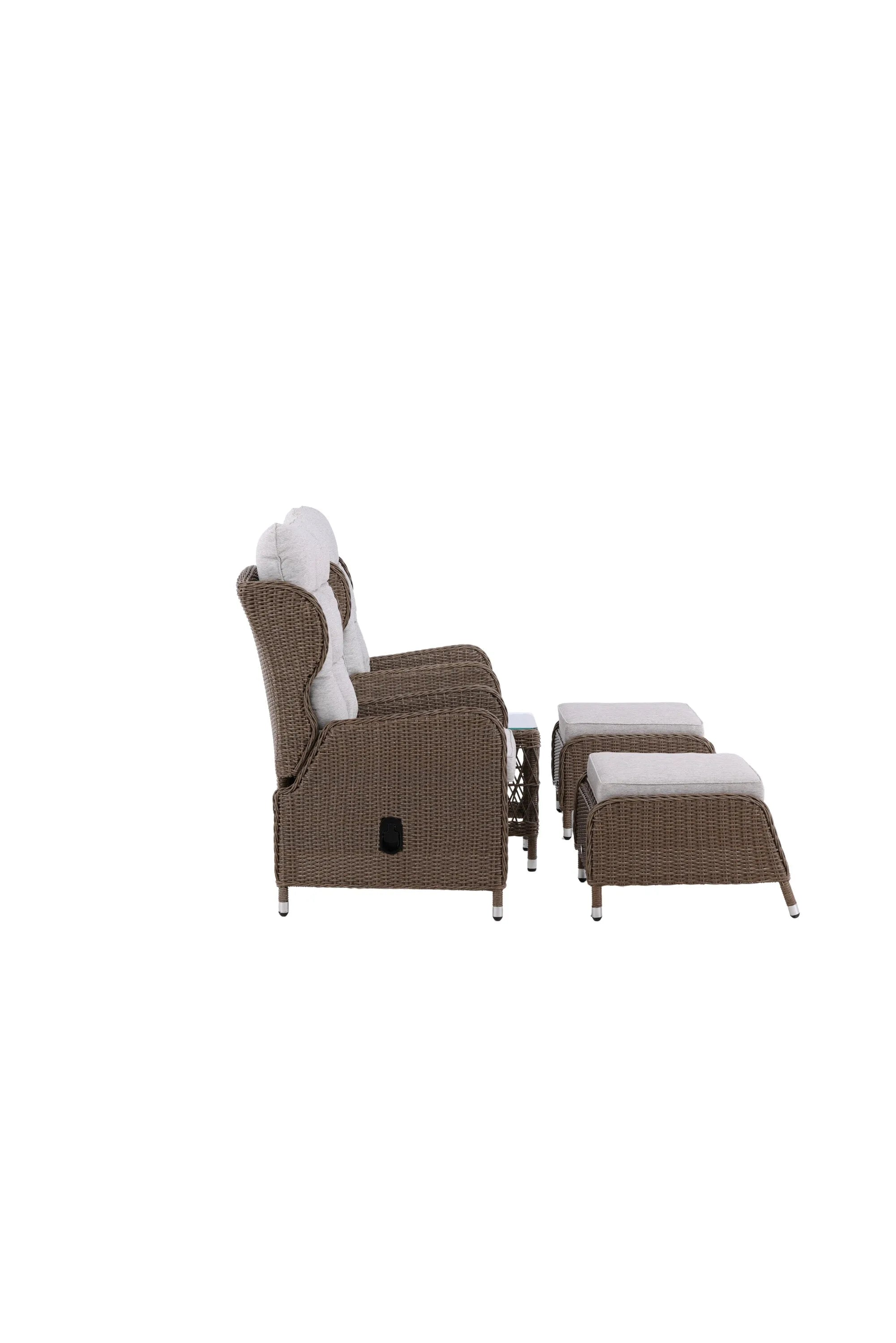 Elegantes Washington Loungeset: Stilvolles Design, komfortable Kissen, wetterfestes Konstrite, ideal für Terrasse & Garten.