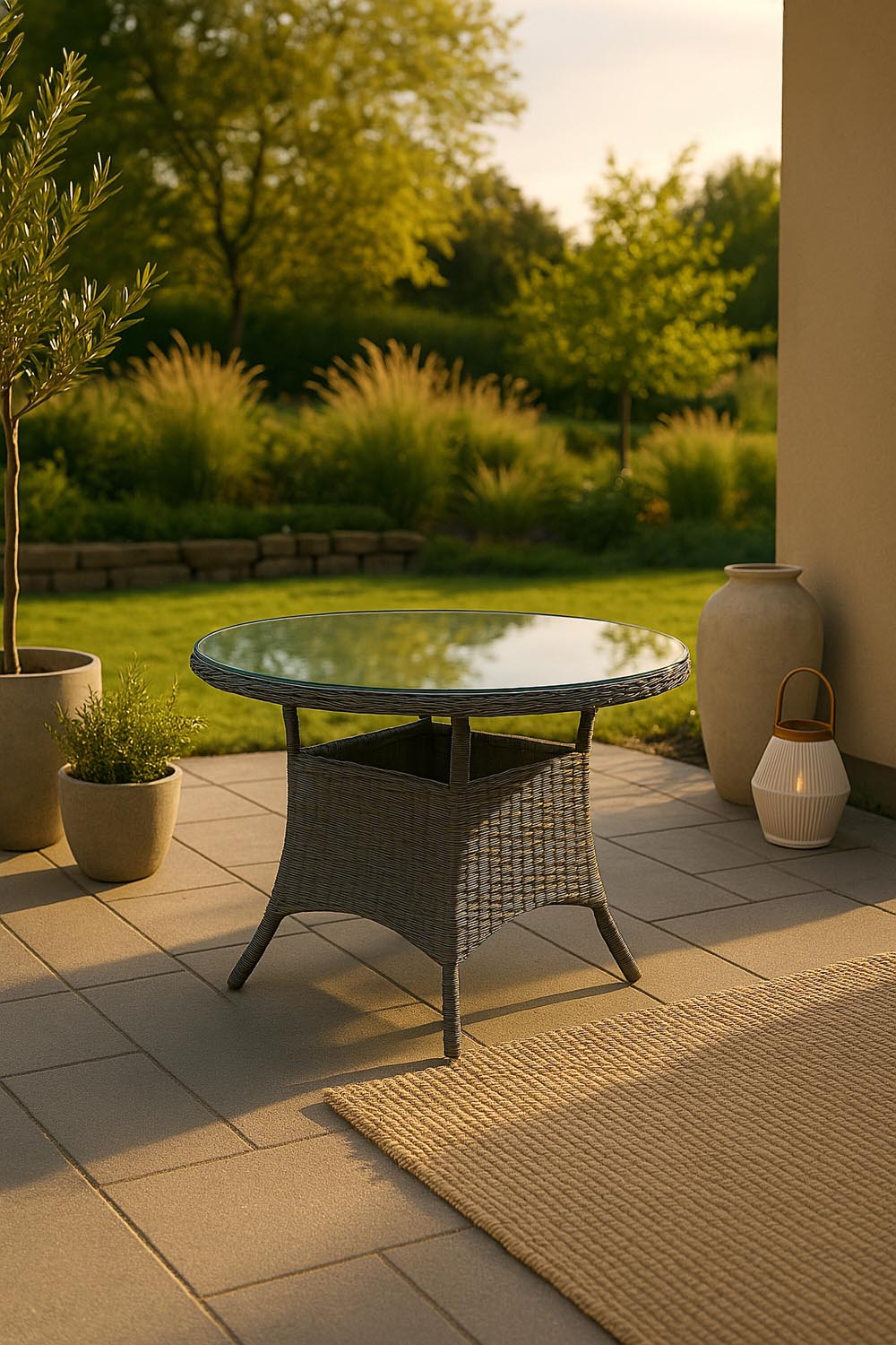 Volta Gartentisch rund in Grau präsentiert im Onlineshop von KAQTU Design AG. Gartentisch ist von Venture Home