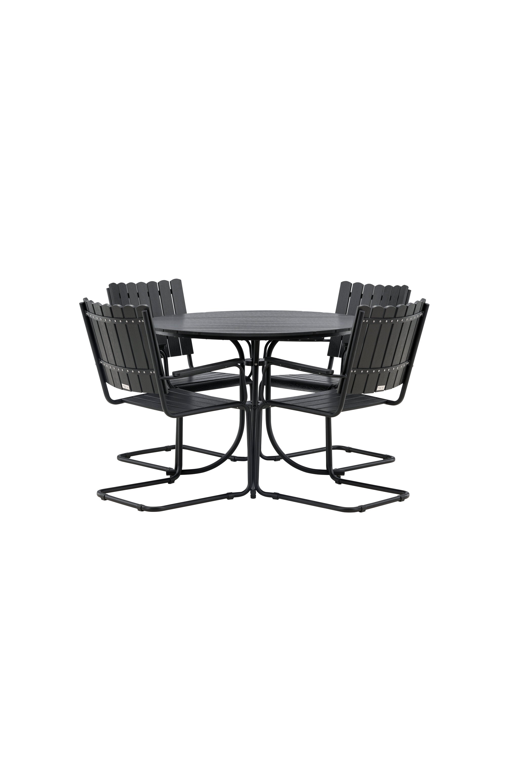 Holmsund Outdoor-Tischset ⌀100cm/4St. in Schwarz präsentiert im Onlineshop von KAQTU Design AG. Gartentischset ist von Venture Home